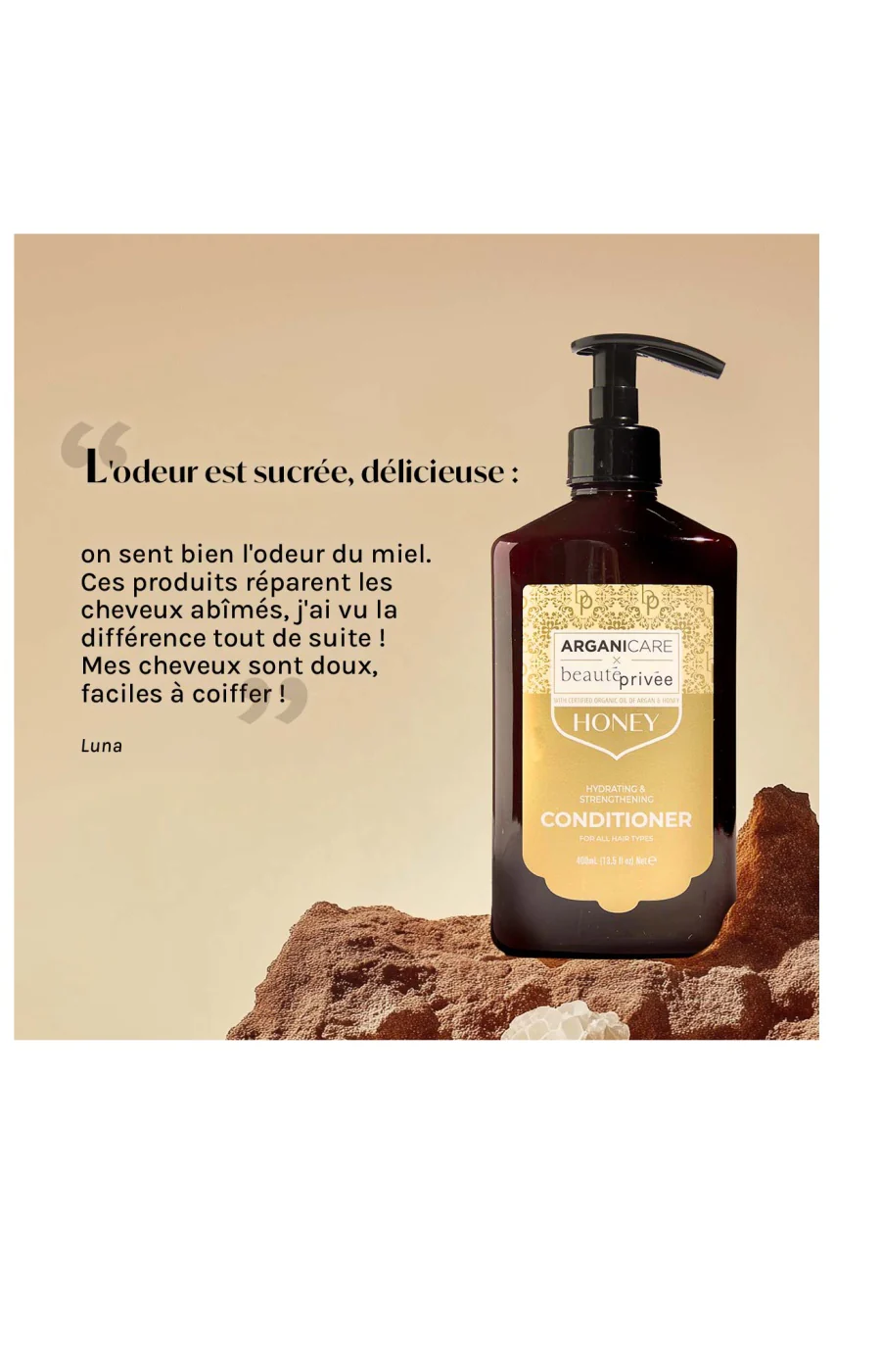 Après-shampoing nourrissant & hydratant - Miel - Cheveux secs & abîmés - 400 ml - Image 2