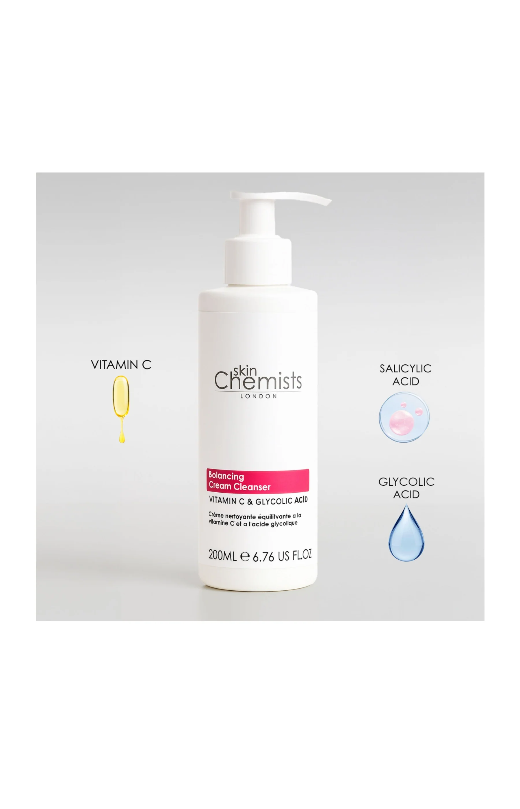 Crème nettoyante - Acide glycolique & vitamine C - 200 ml - Image 2