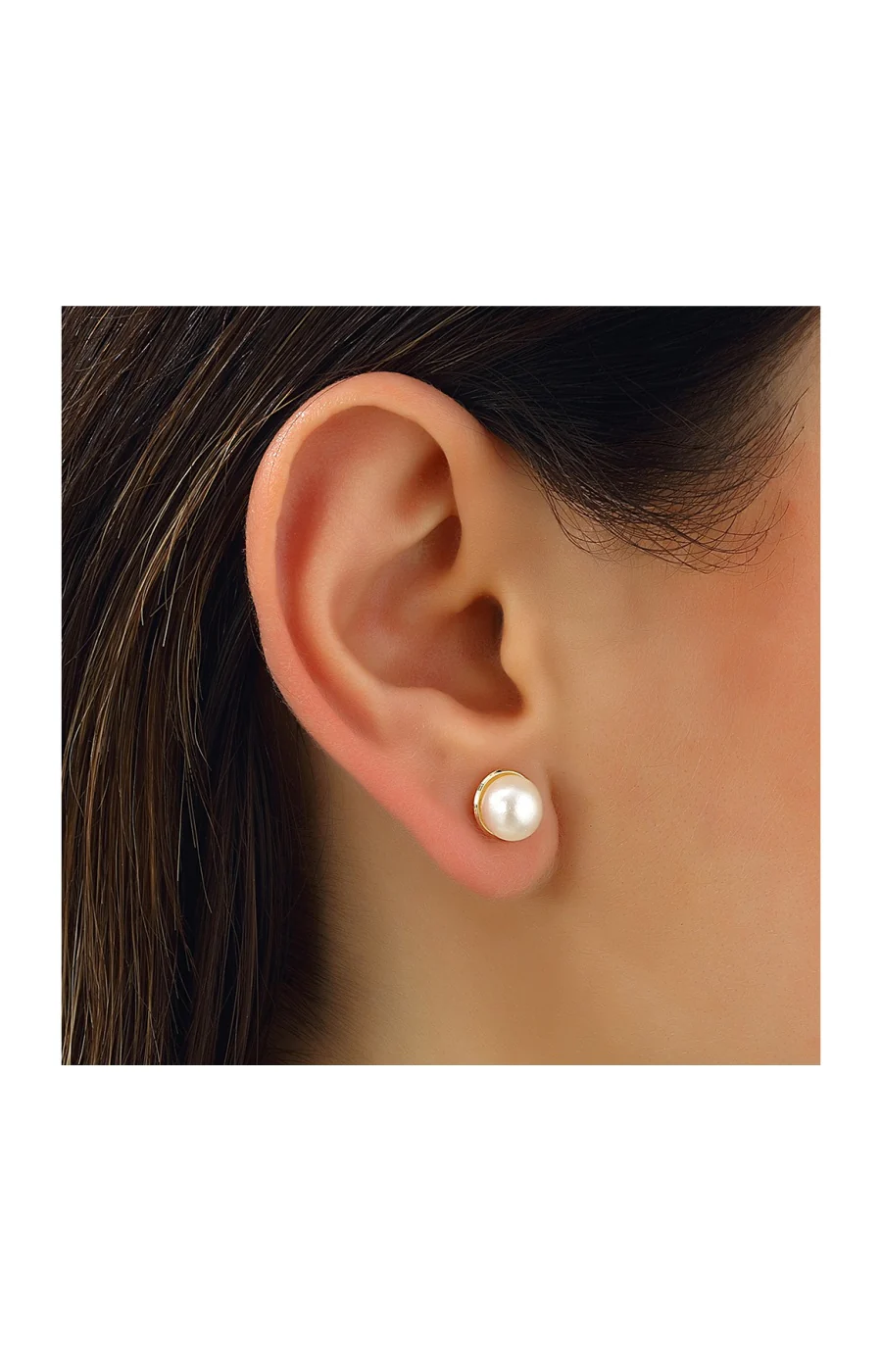 Boucles d'oreilles - Laiton plaqué or & perles - Image 2