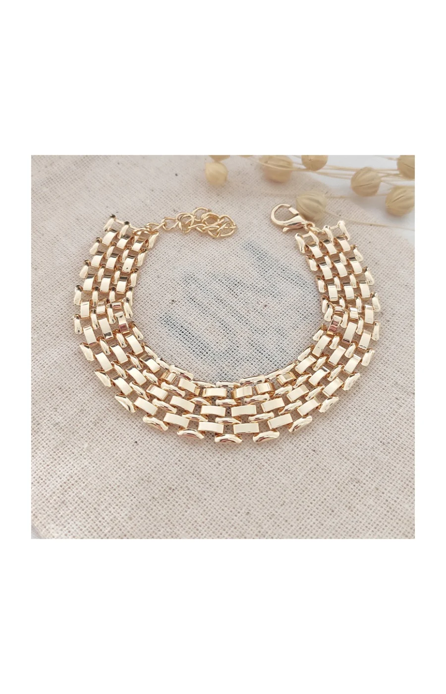 Bracelet - Laiton plaqué or - Image 3