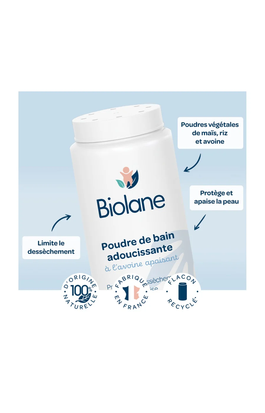 Poudre de bain adoucissante - Poudres de maïs, de riz & d'avoine - 75g - Image 2