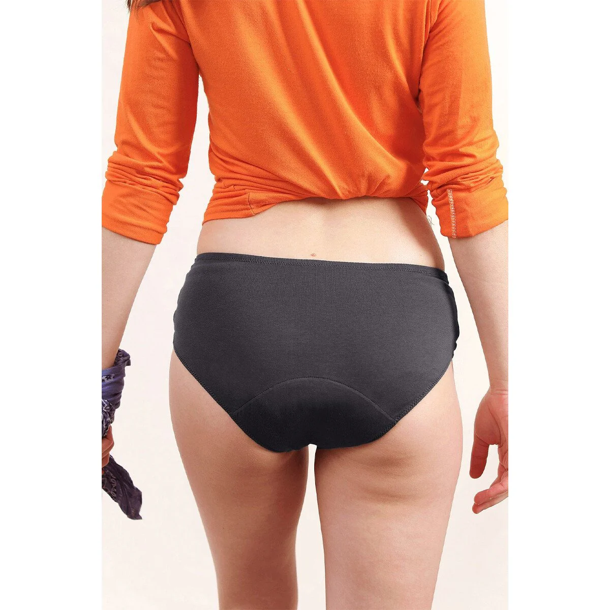 Duo de shortys menstruels - Nina - Flux moyens  - Gris - Image 2