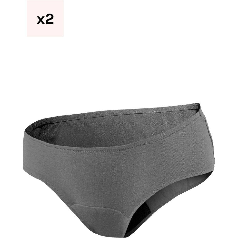Duo de shortys menstruels - Nina - Flux moyens  - Gris - Image 4