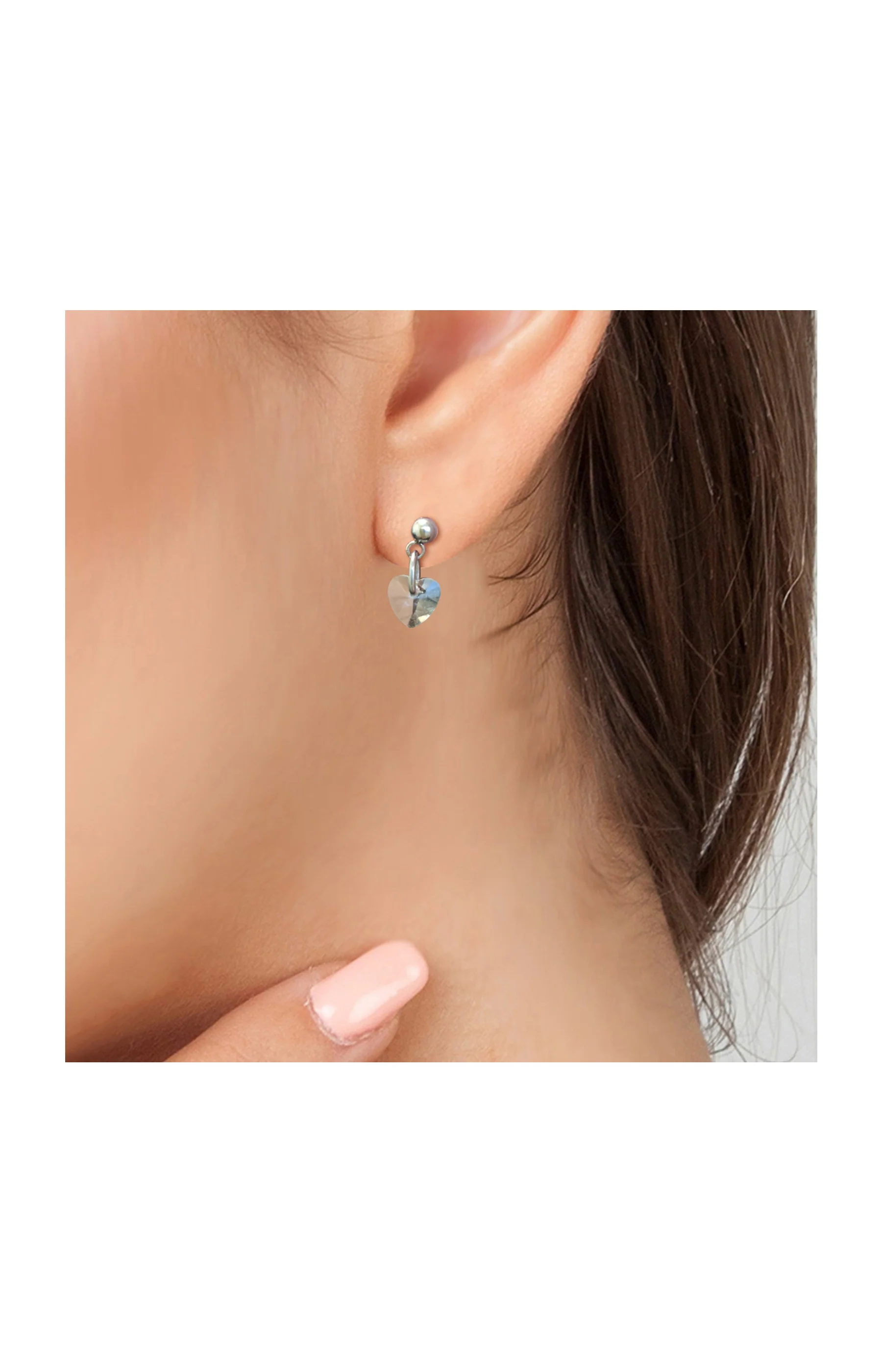 Boucles d'oreilles - Cristaux & acier inoxydable - Image 2