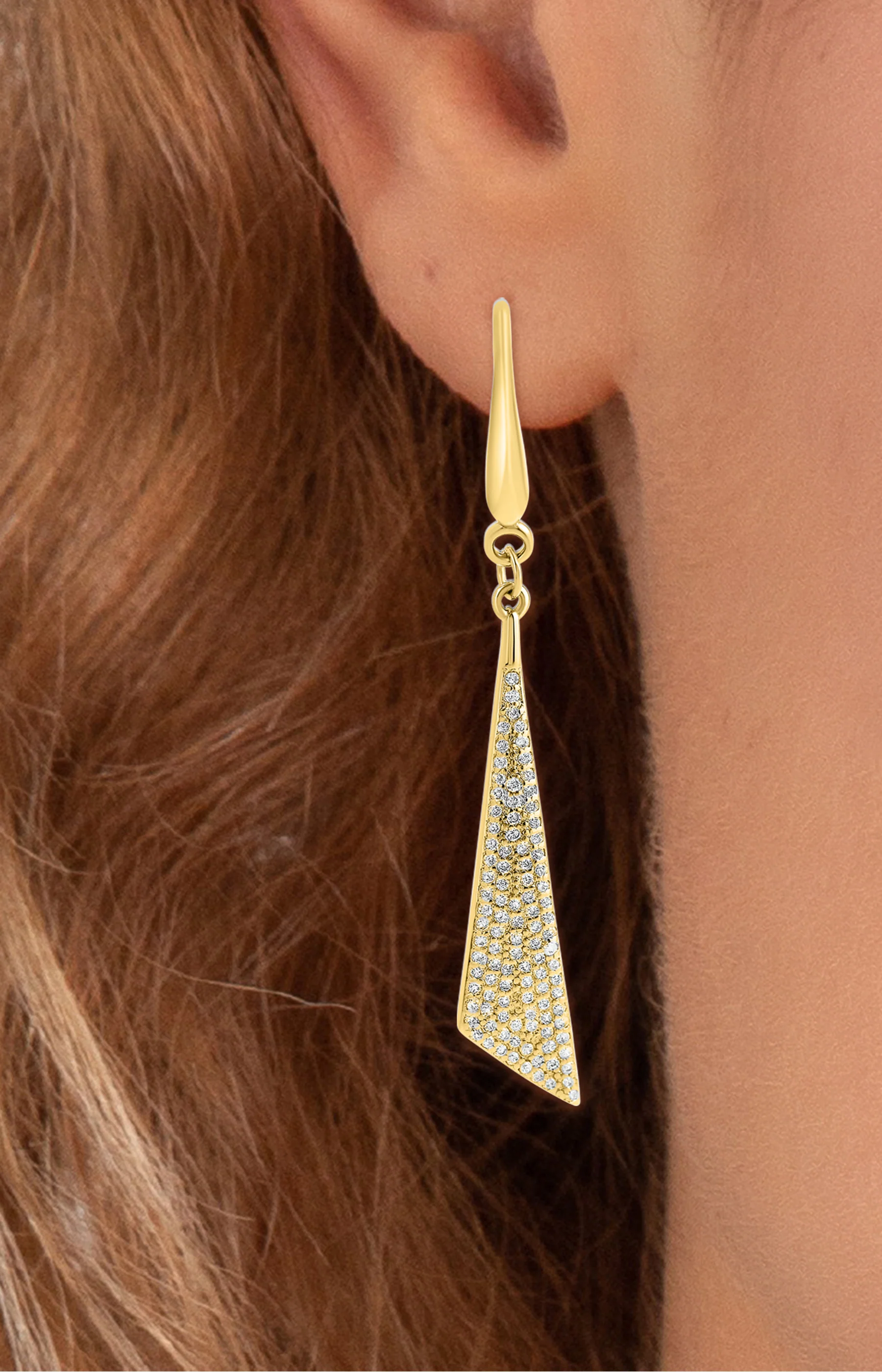Boucles d’oreilles - Alliage & zirconium - Doré - Image 2