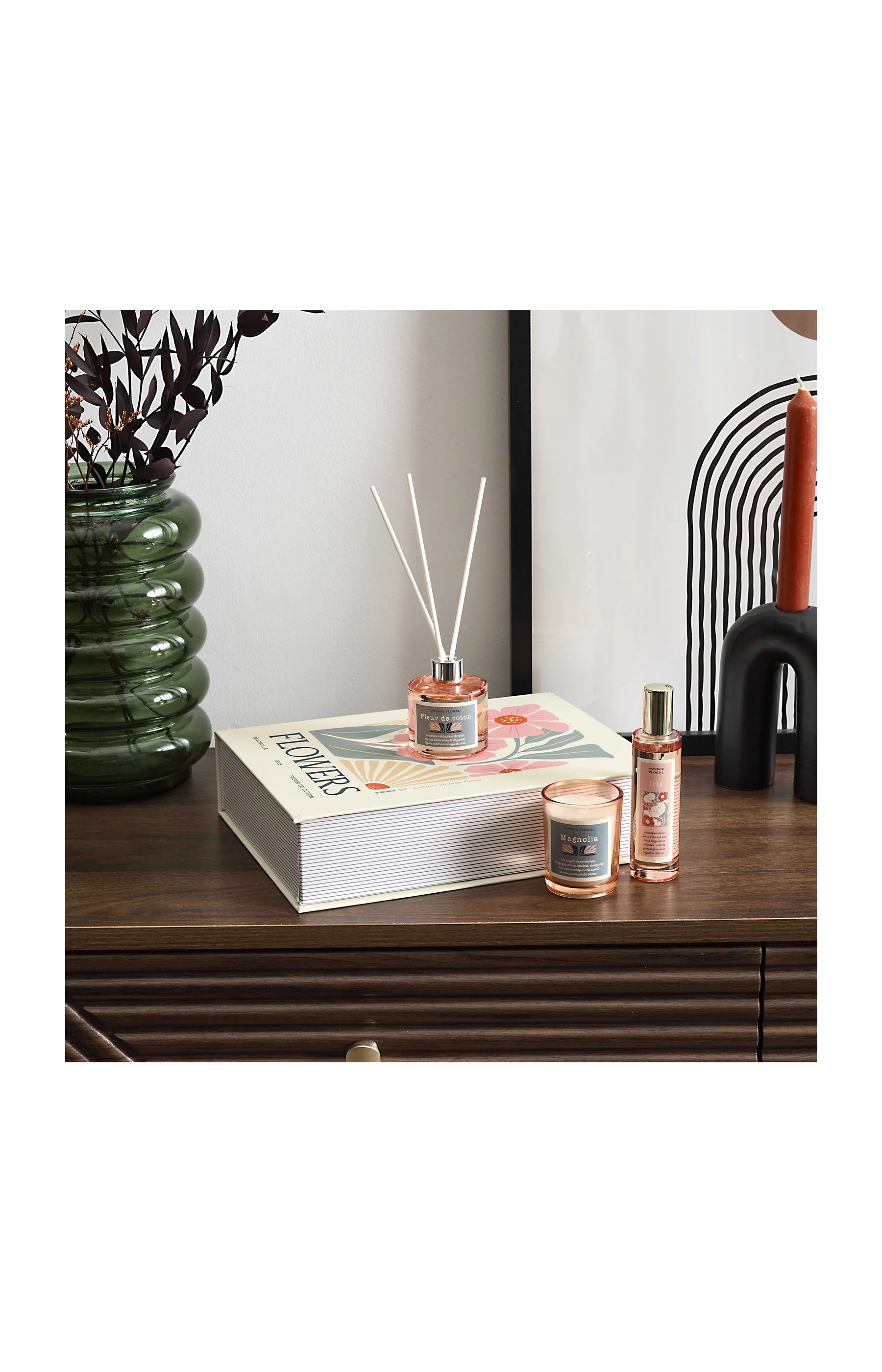 Coffret Flower – Bougie parfumée, diffuseur & spray - Image 2
