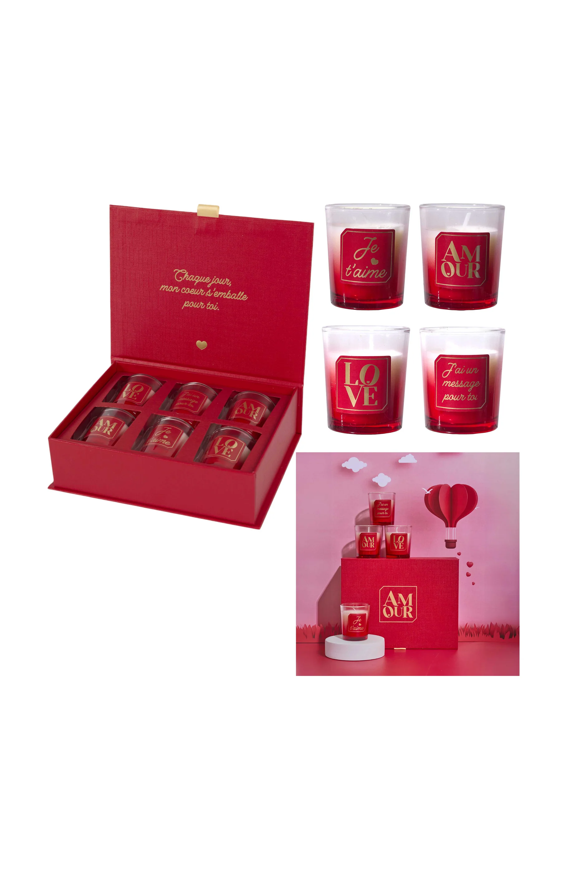 Coffret Amour - Bougies parfumées - x 6 - Image 2