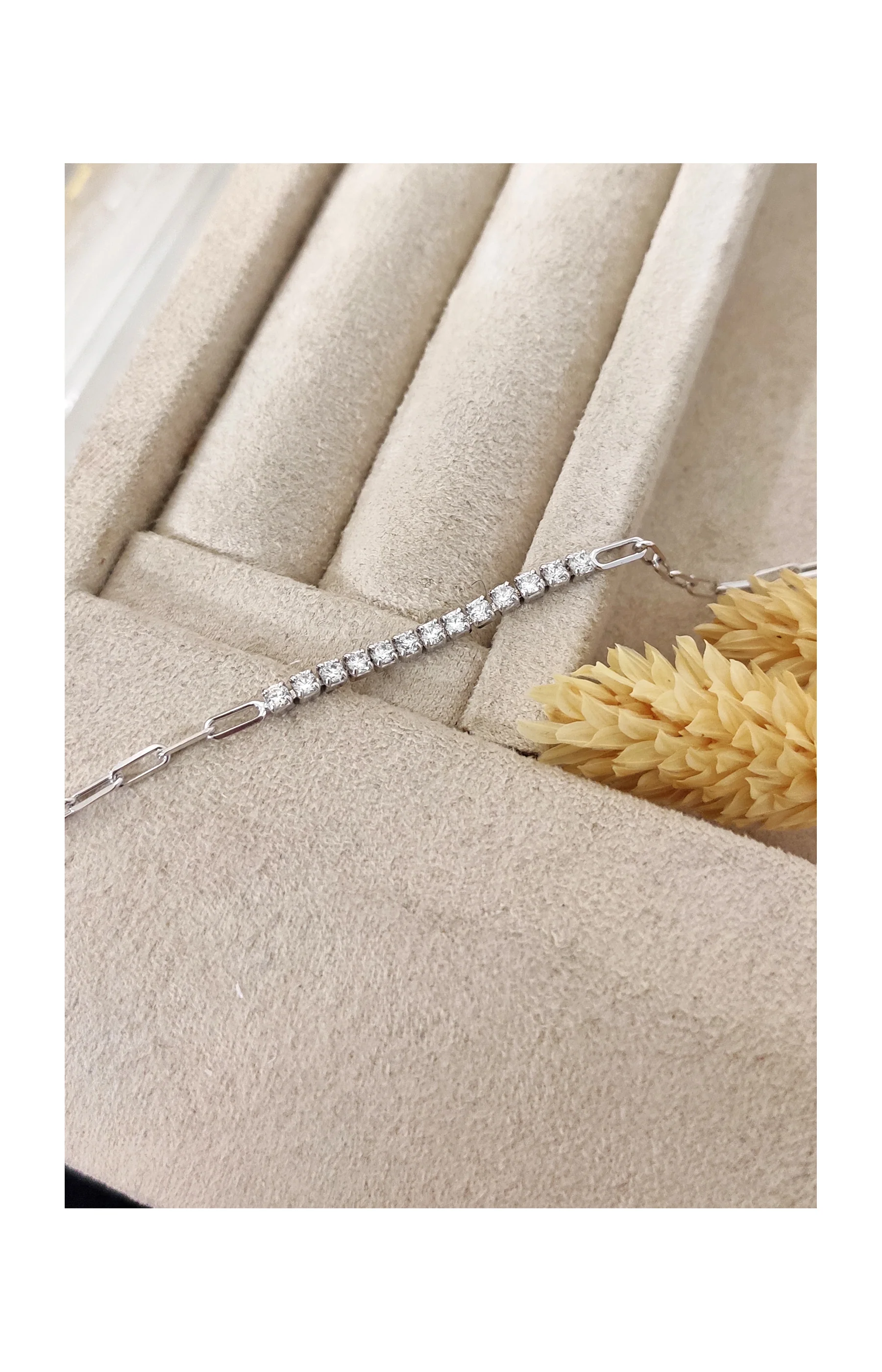 Bracelet argenté – Argent 925 & zircons – 19 cm - Image 3