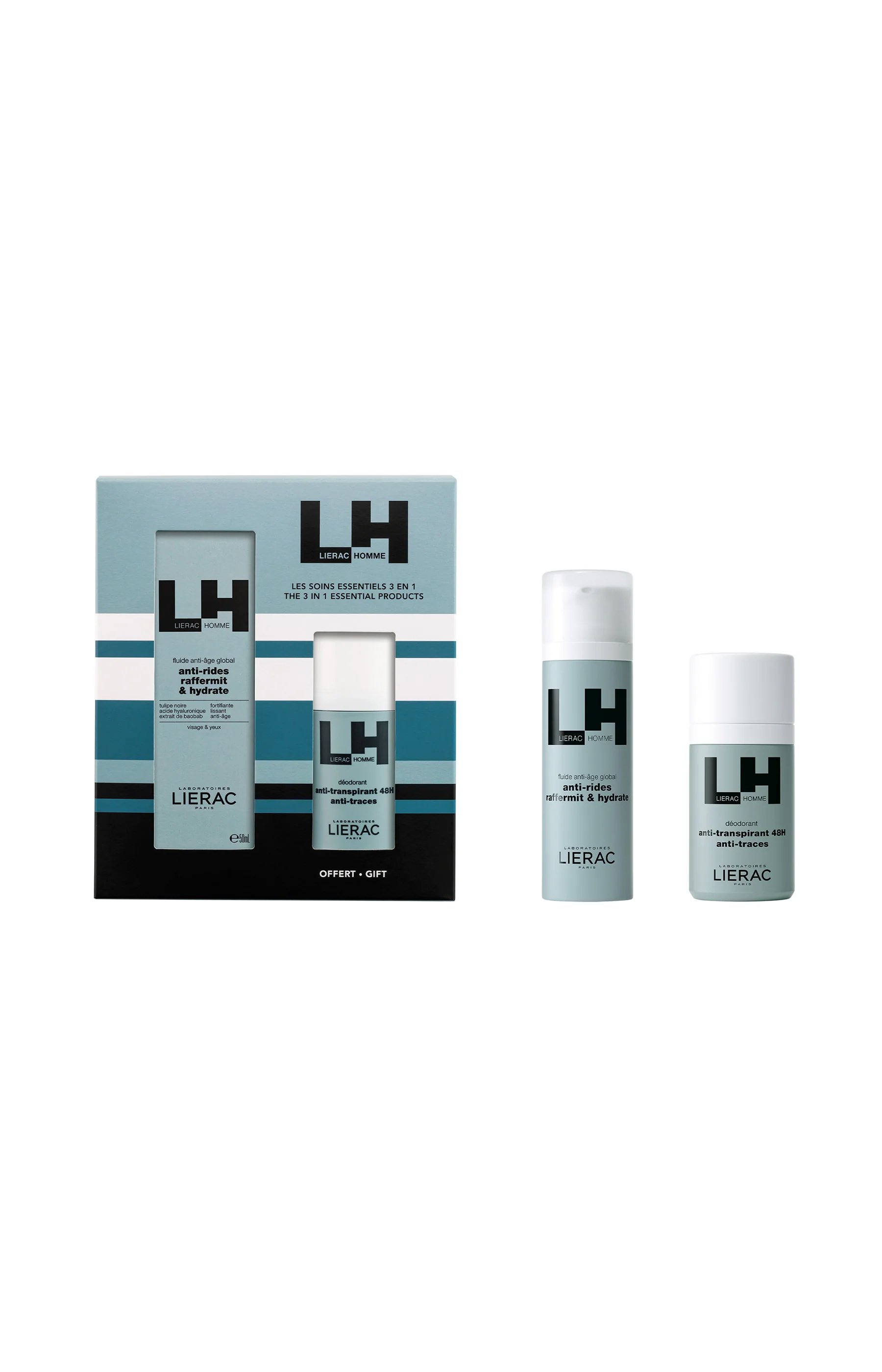 Coffret soins - Fluide anti-âge & déodorant - Homme