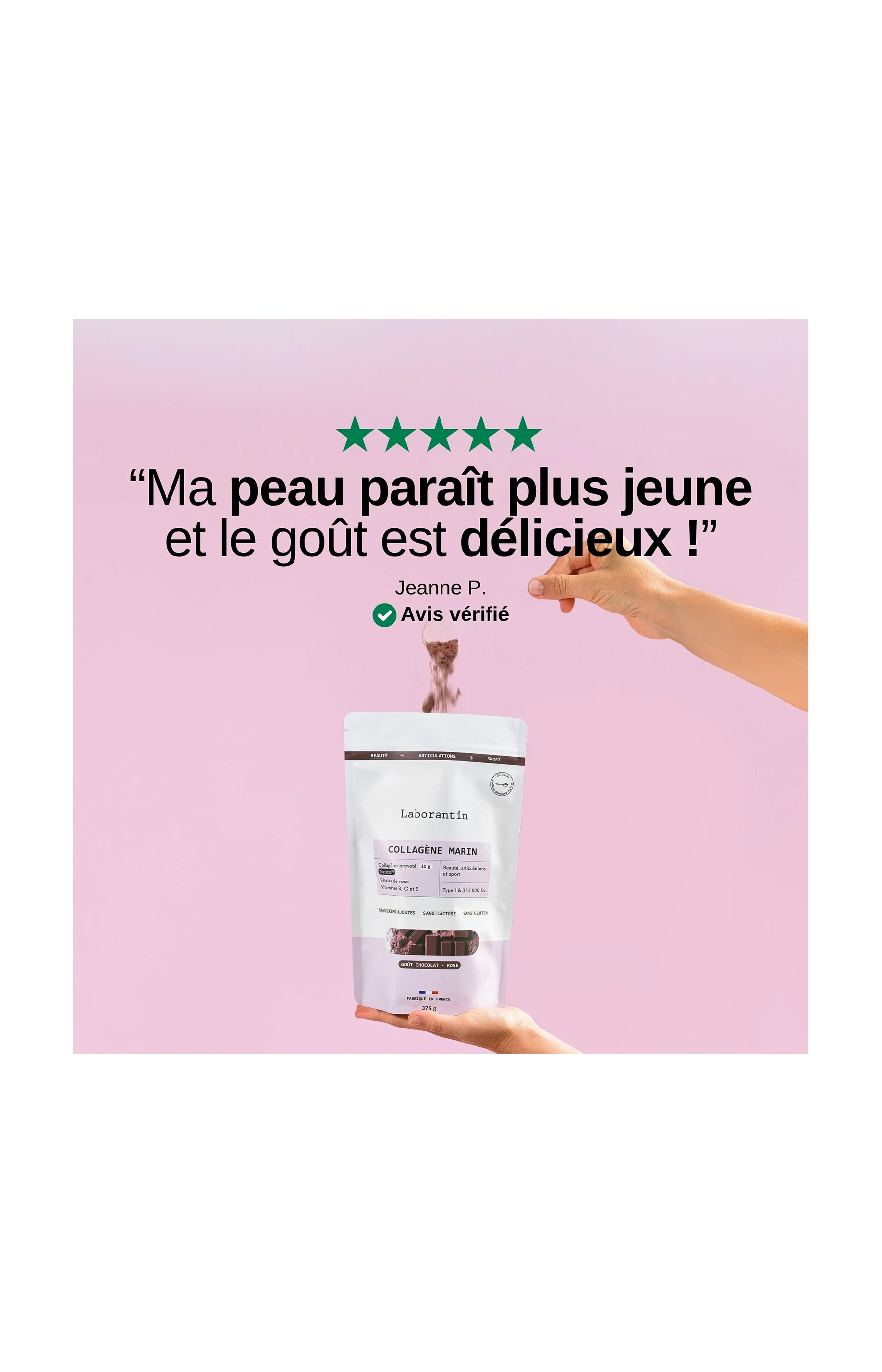 Collagène en poudre - Goût Chocolat - 3 x 375 g - Image 5