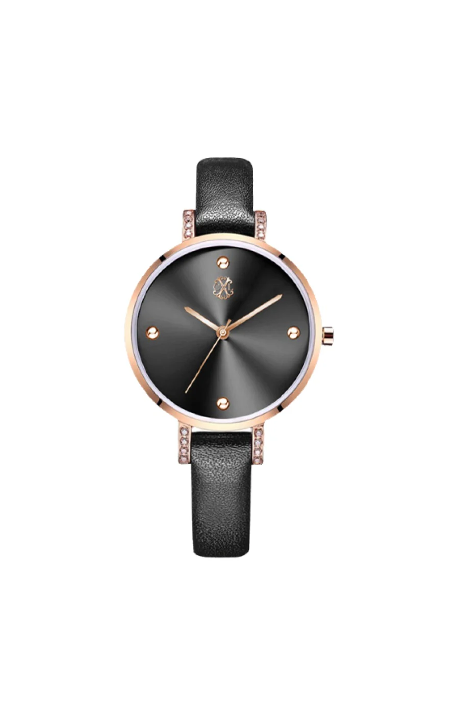 Montre à quartz - Doré rose & noir