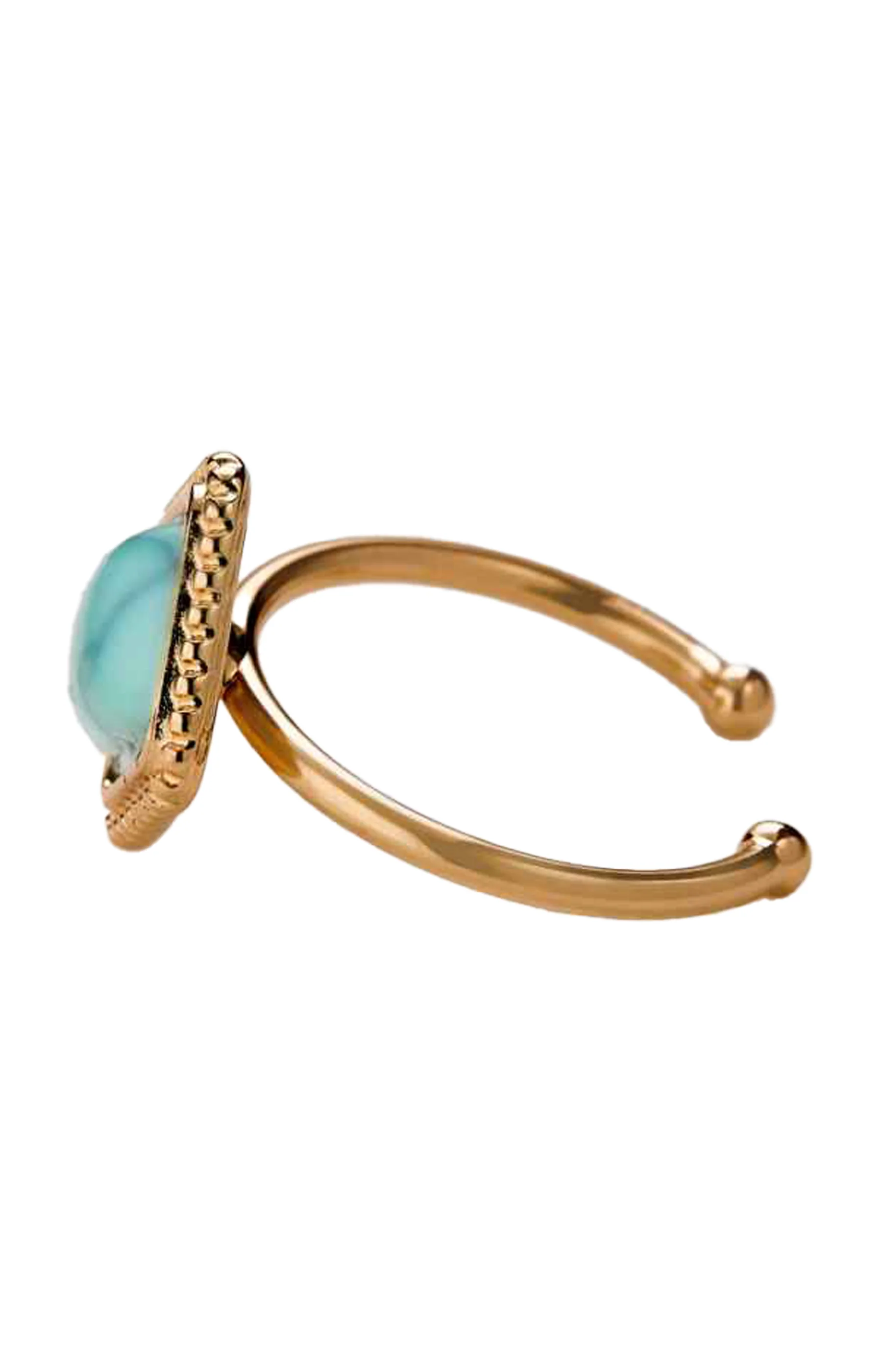 Bague - Alliage - Doré & bleu - Image 2