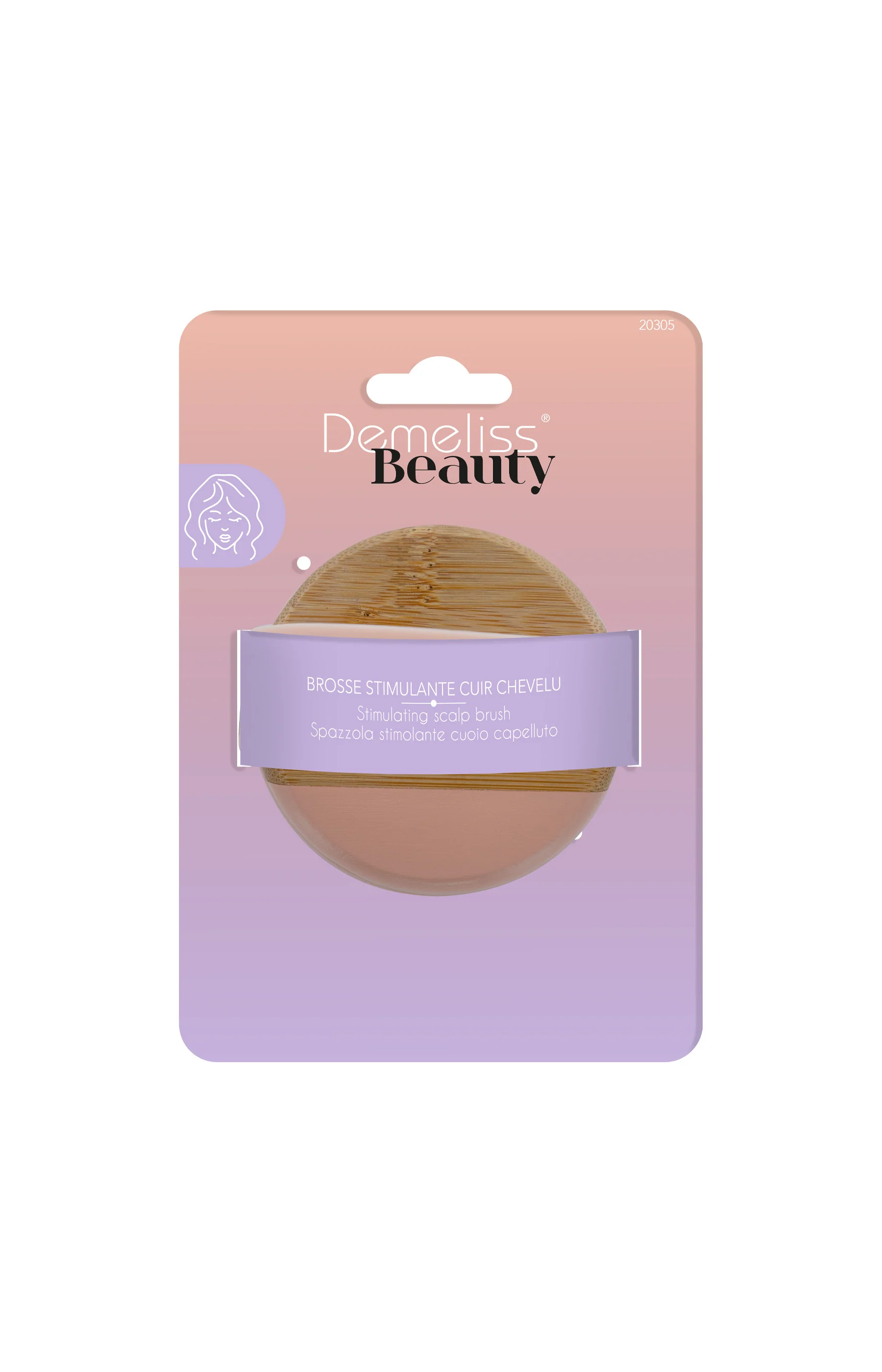 Brosse massante - Cuir chevelu - Bois - Image 3