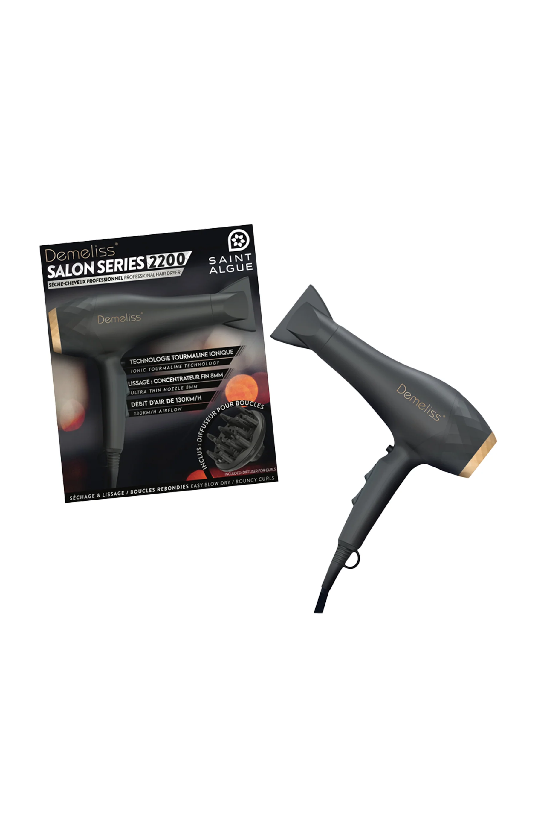 Sèche-cheveux professionnel - 2200W - Noir