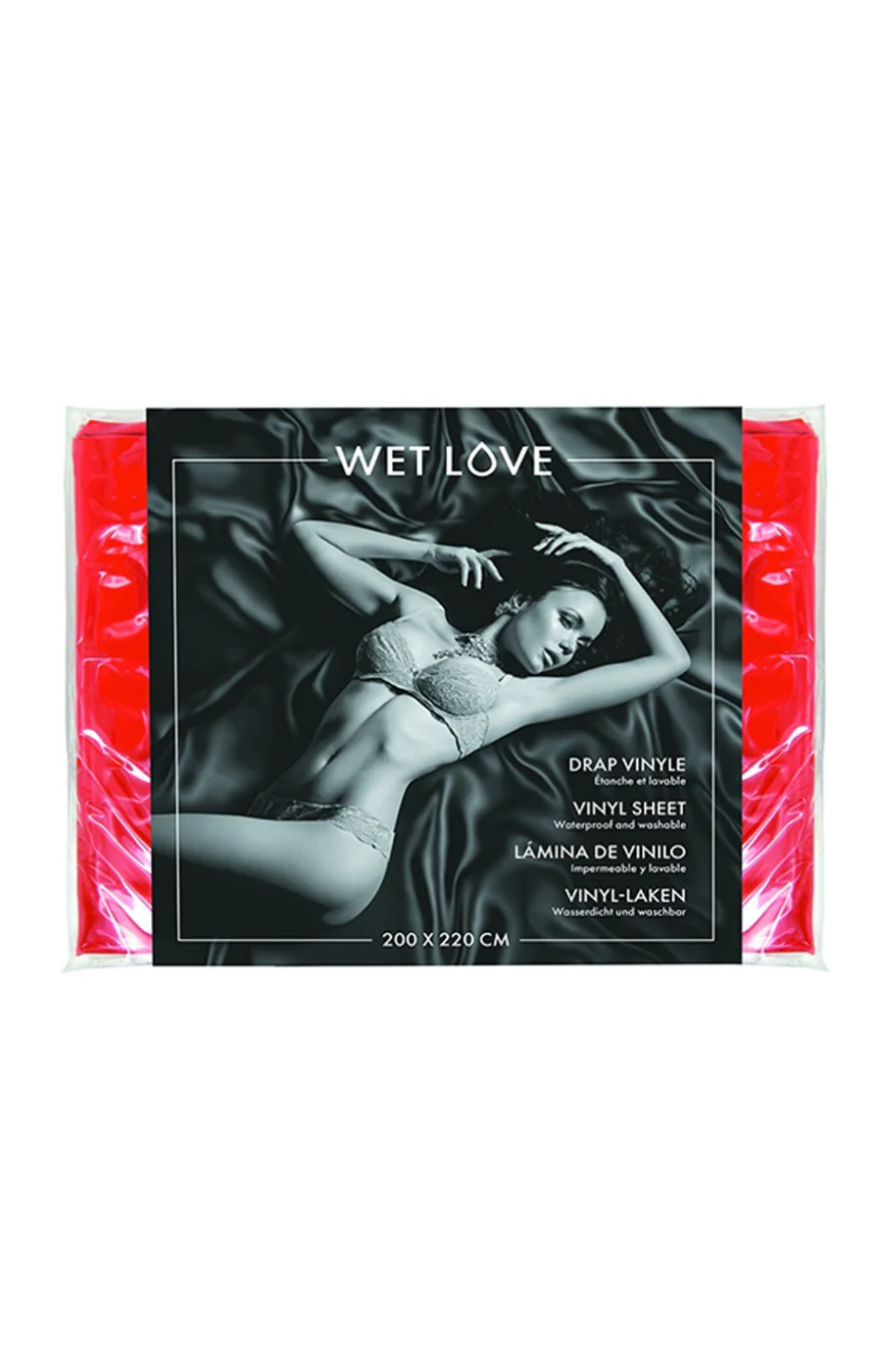 Drap en vinyle pour jeux érotiques - Rouge - 200 x 220 cm - Image 3