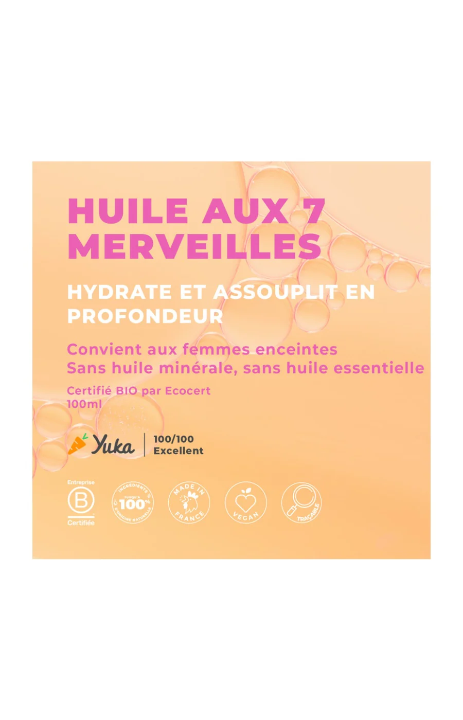 Huile hydratante bio - 7 huiles - Corps - 100 ml - Image 3