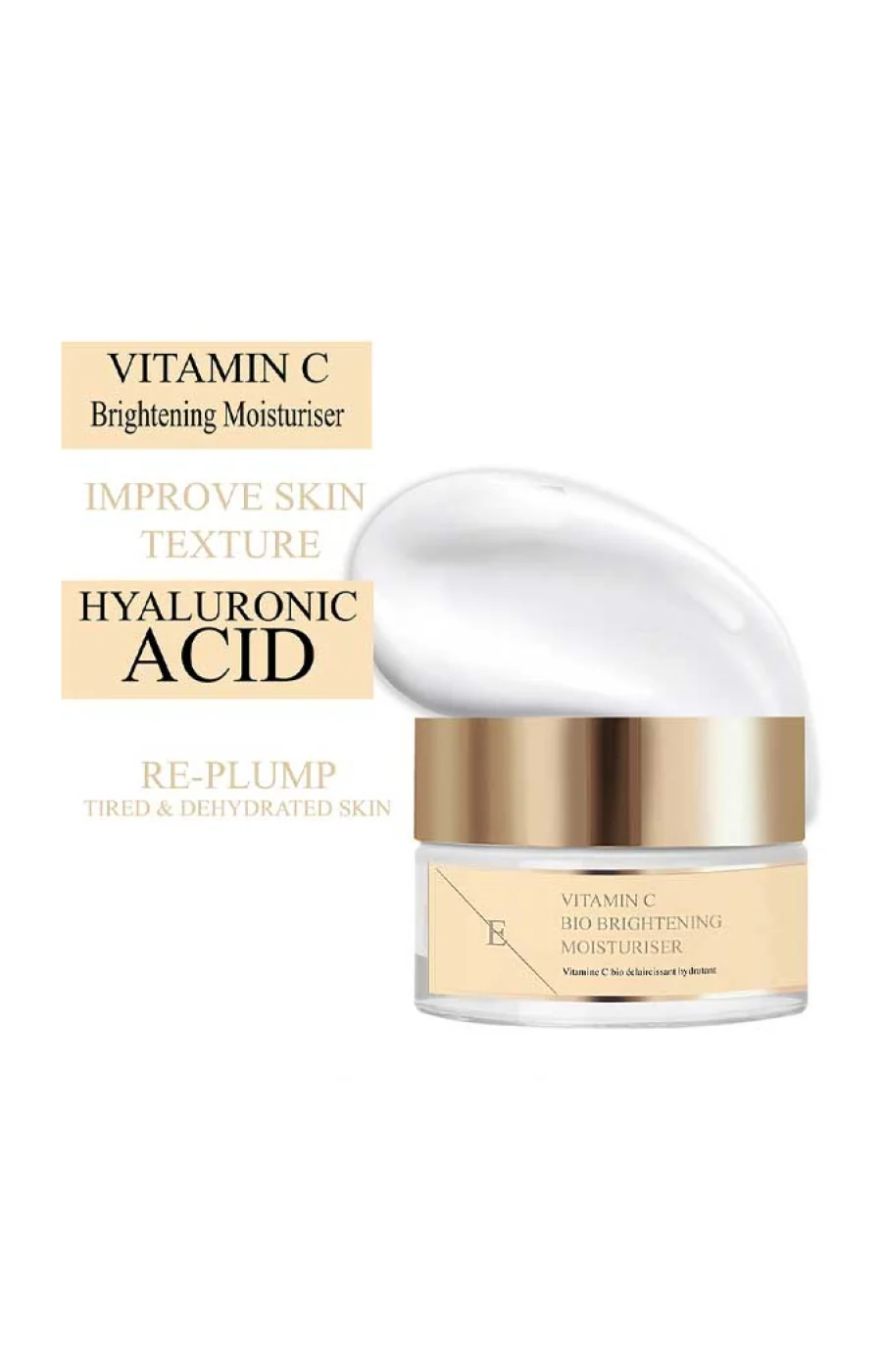 Crème hydratante - Acide hyaluronique & vitamine C - Visage - Image 3