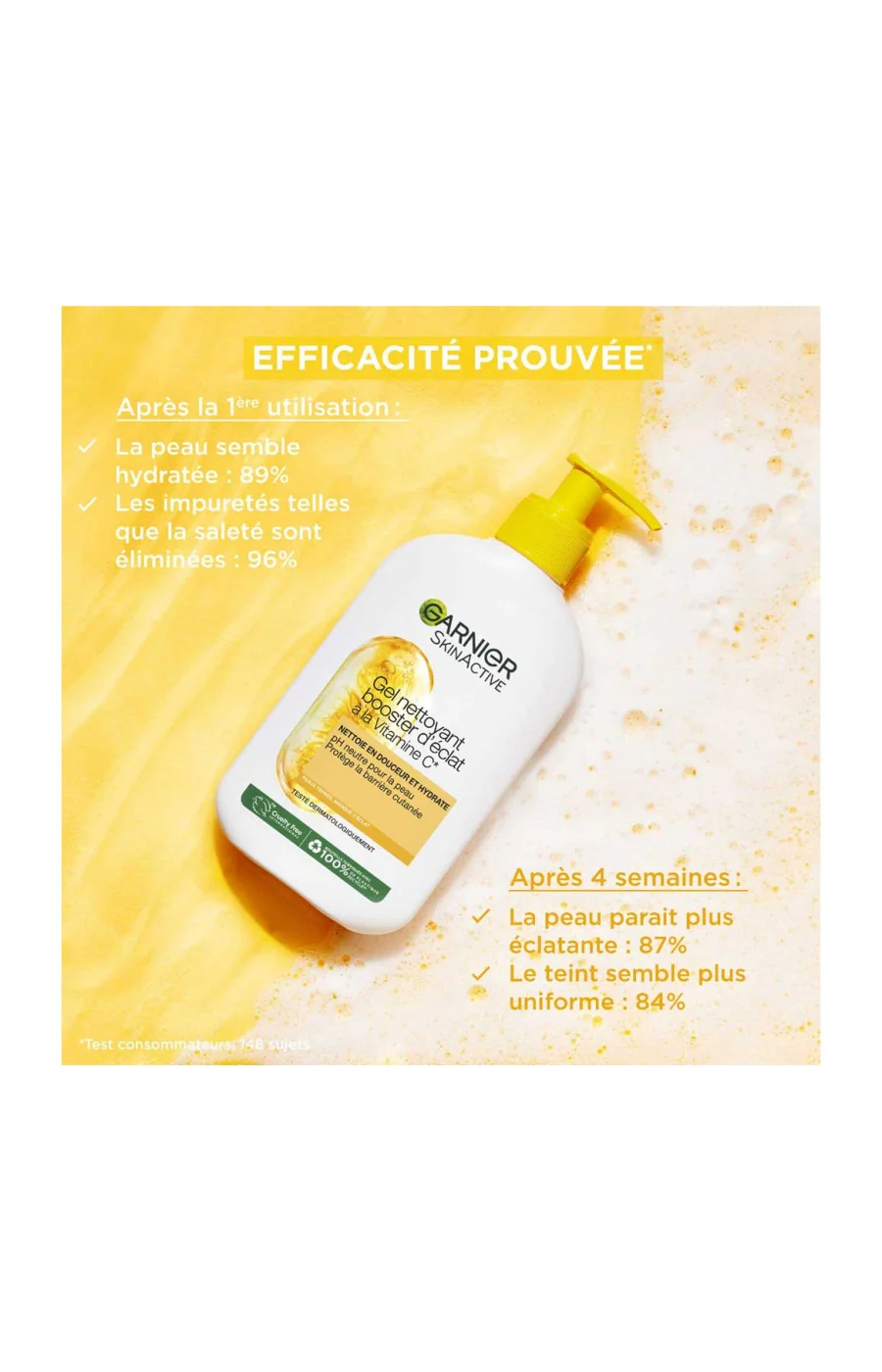 Gel nettoyant booster d'éclat - Vitamine C - Peaux ternes - Image 3