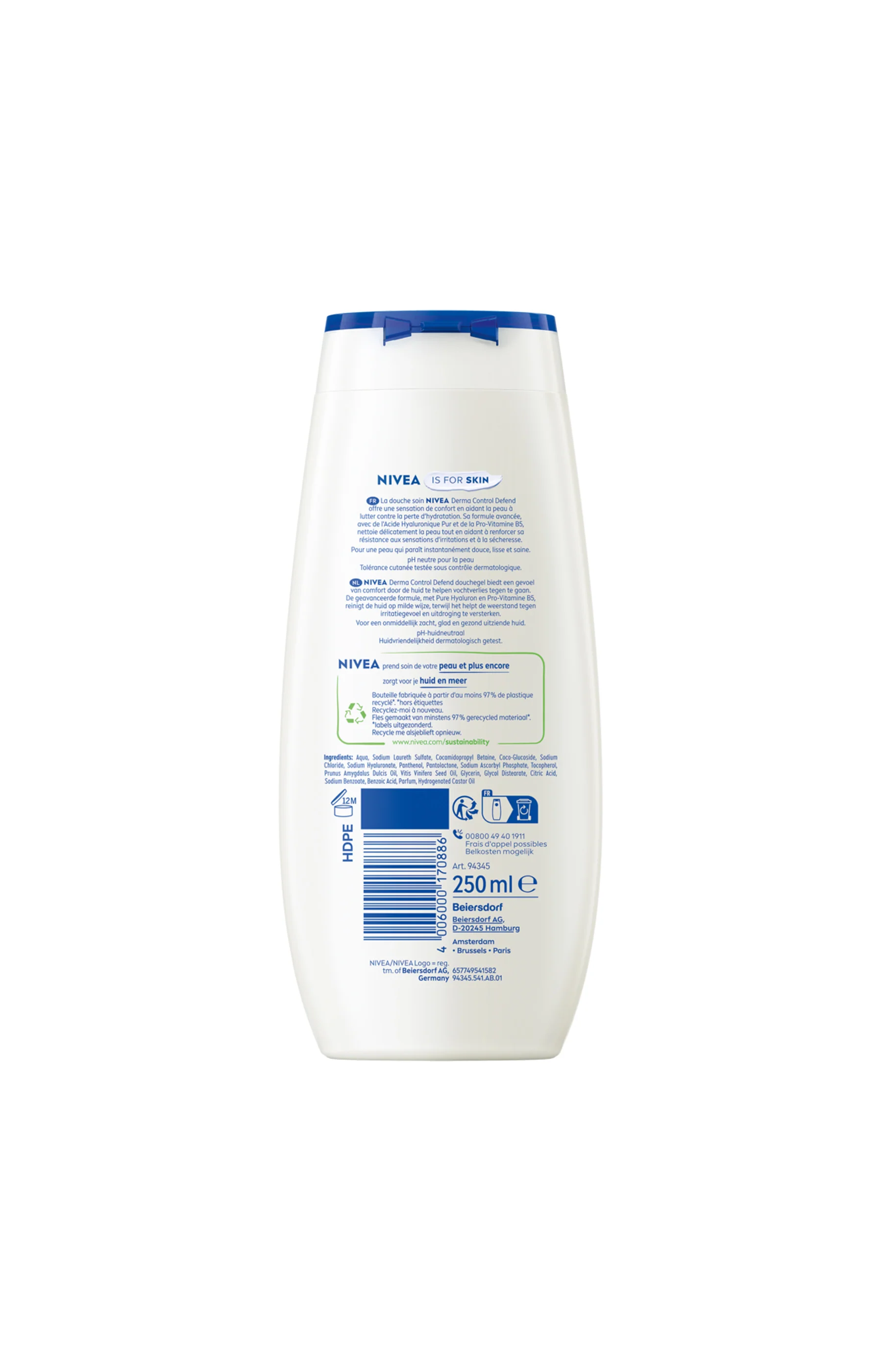 Gel douche soin - Derma Control Defend - Corps & visage - 250 ml - Image 2