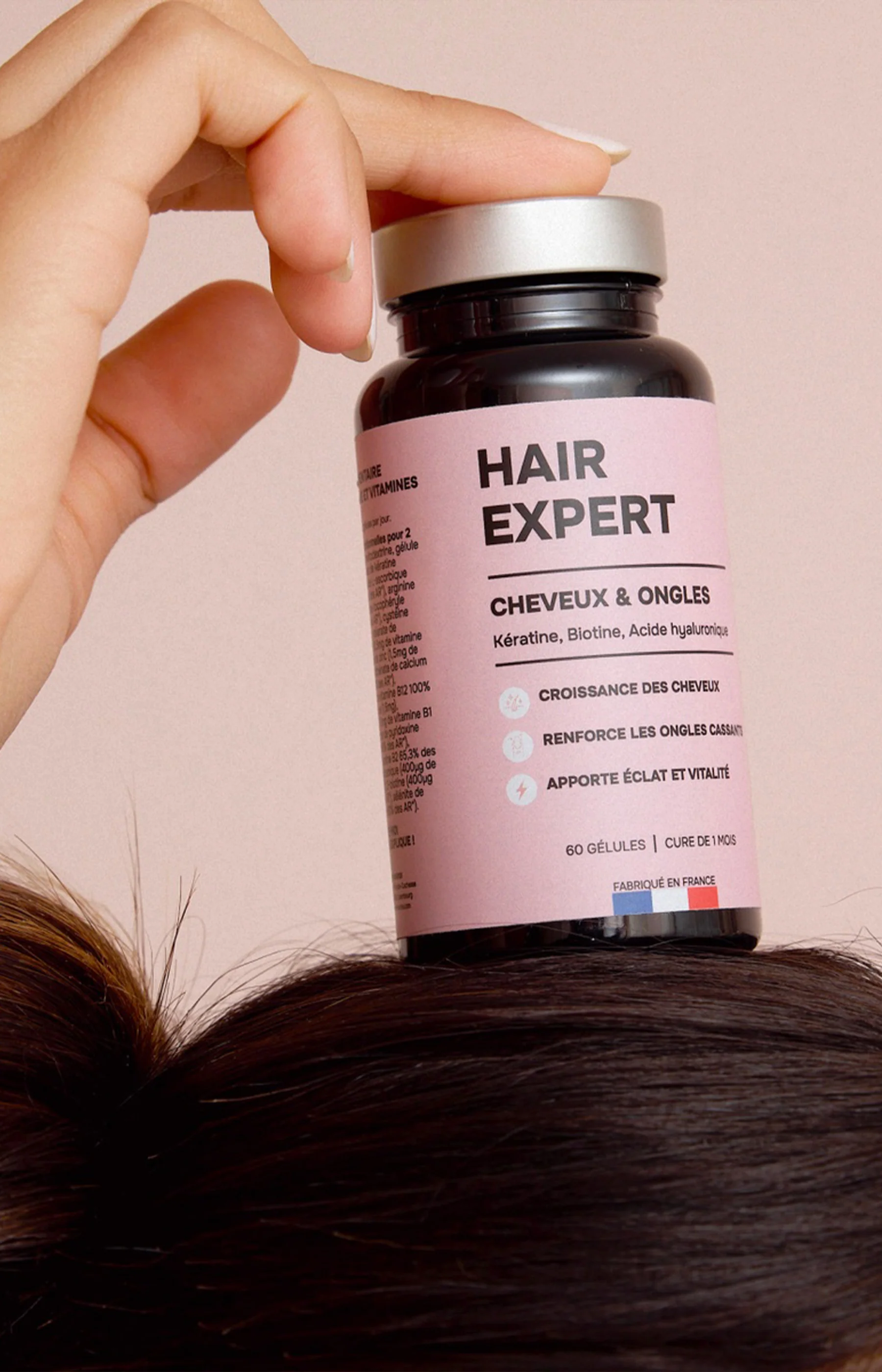 Cure pousse cheveux & ongles - Hair Expert - Kératine & biotine - 1 mois - Image 2