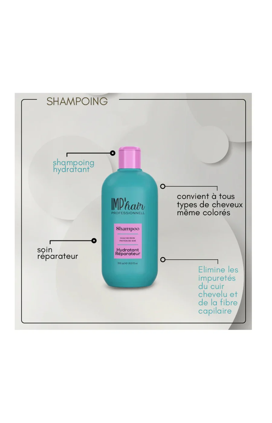 Shampoing réparateur - Ricin - 500 ml - Image 2