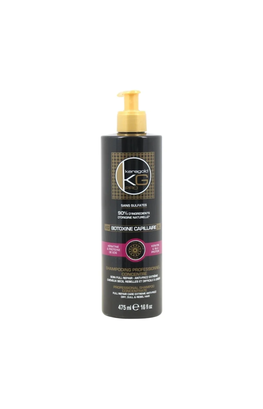 Shampoing lissant - Kératine & protéine de soie - Cheveux secs ou rebelles - 475 ml