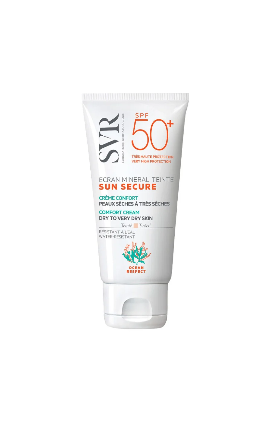 Ecran solaire minéral teinté SPF 50+ - Sun Secure - Peaux sèches à très sèches - 60 g