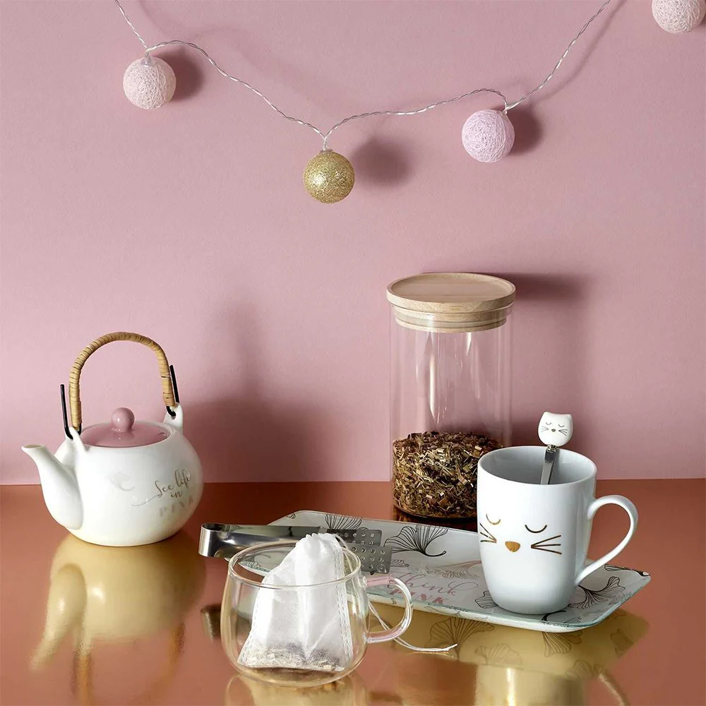 Mug avec cuillère chat - Blanc