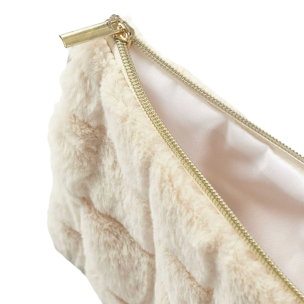 Pochette de maquillage - Fourrure synthétique - Blanc - Image 3