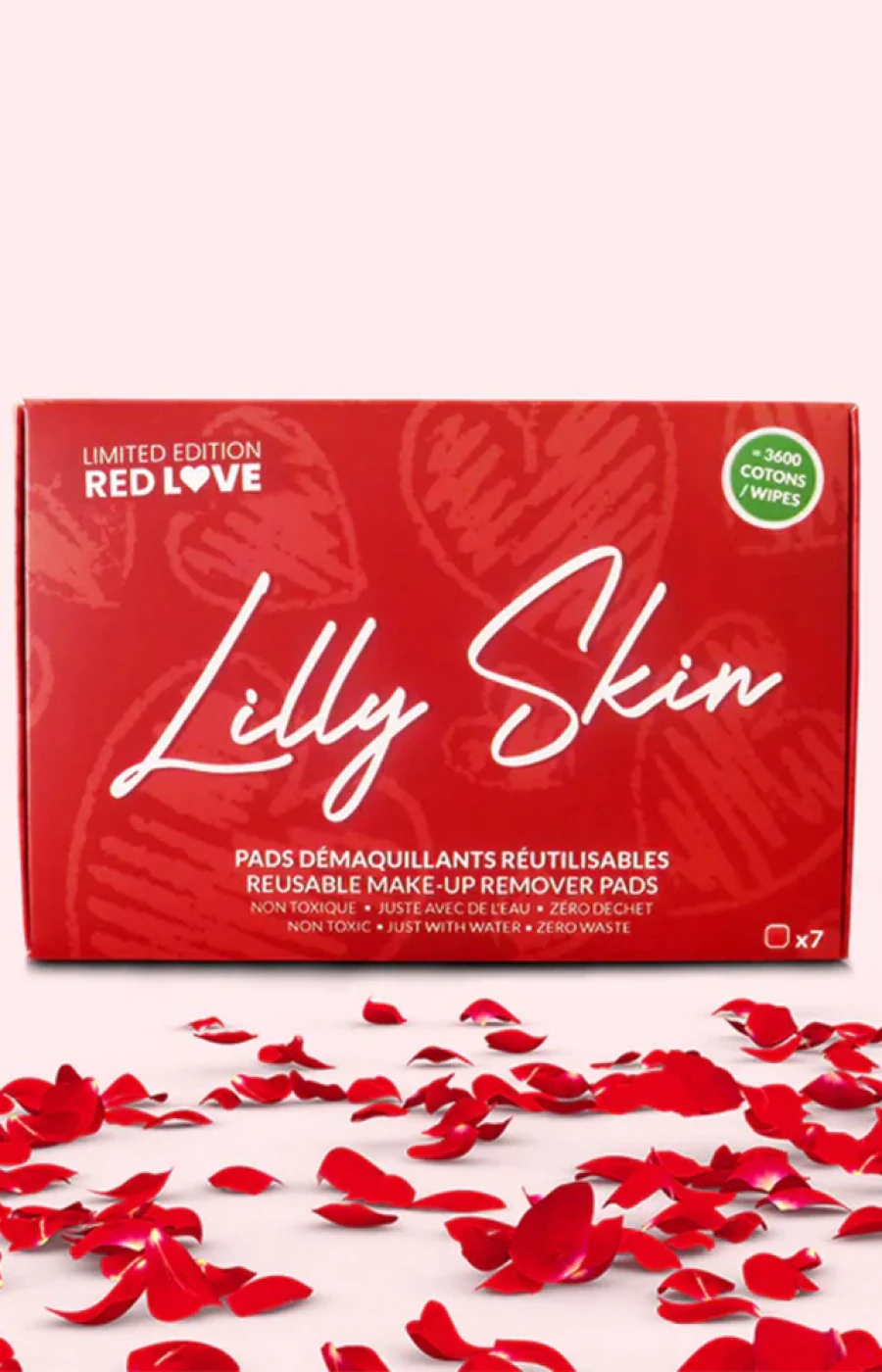 Disques démaquillants réutilisables - Red Love - 7 unités - Image 2