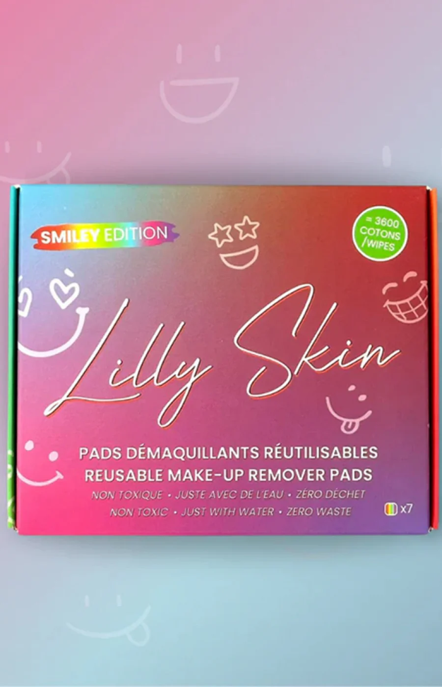 Disques démaquillants réutilisables - Smiley Edition - 7 unités - Image 5