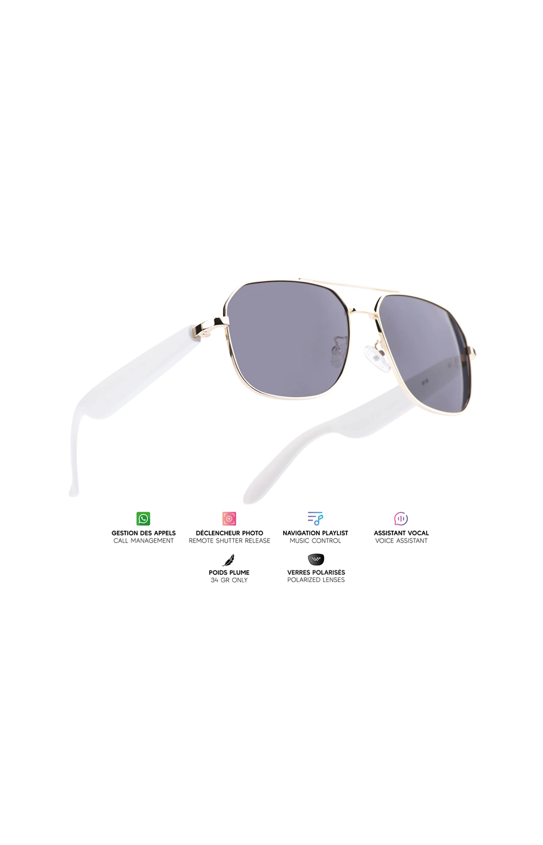 Lunettes connectées – Modèle Thalos - Blanc - Image 2