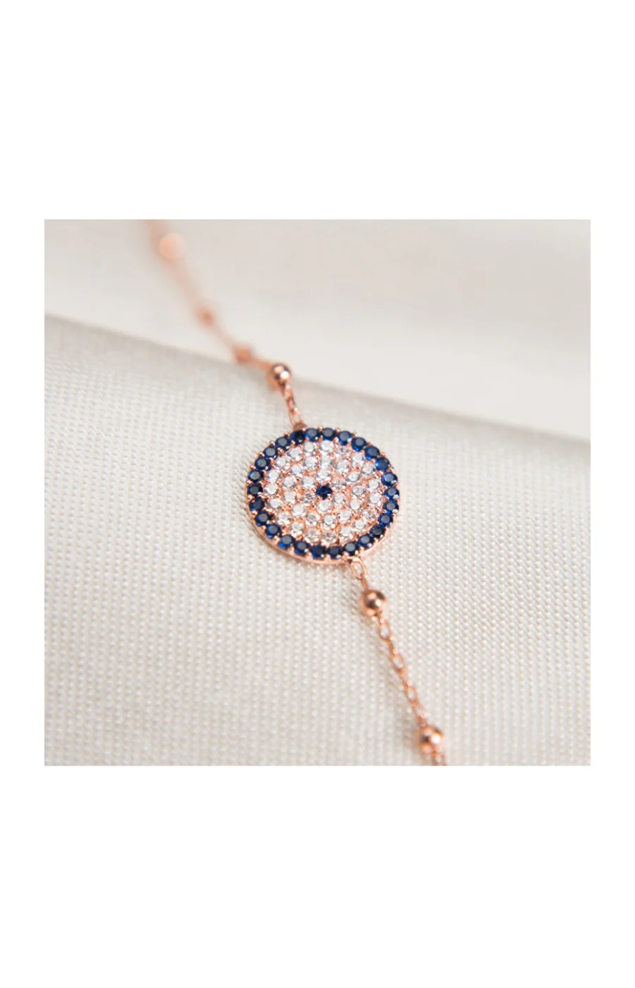 Bracelet - Argent 925/000 plaqué or rose & zircons - Image 3