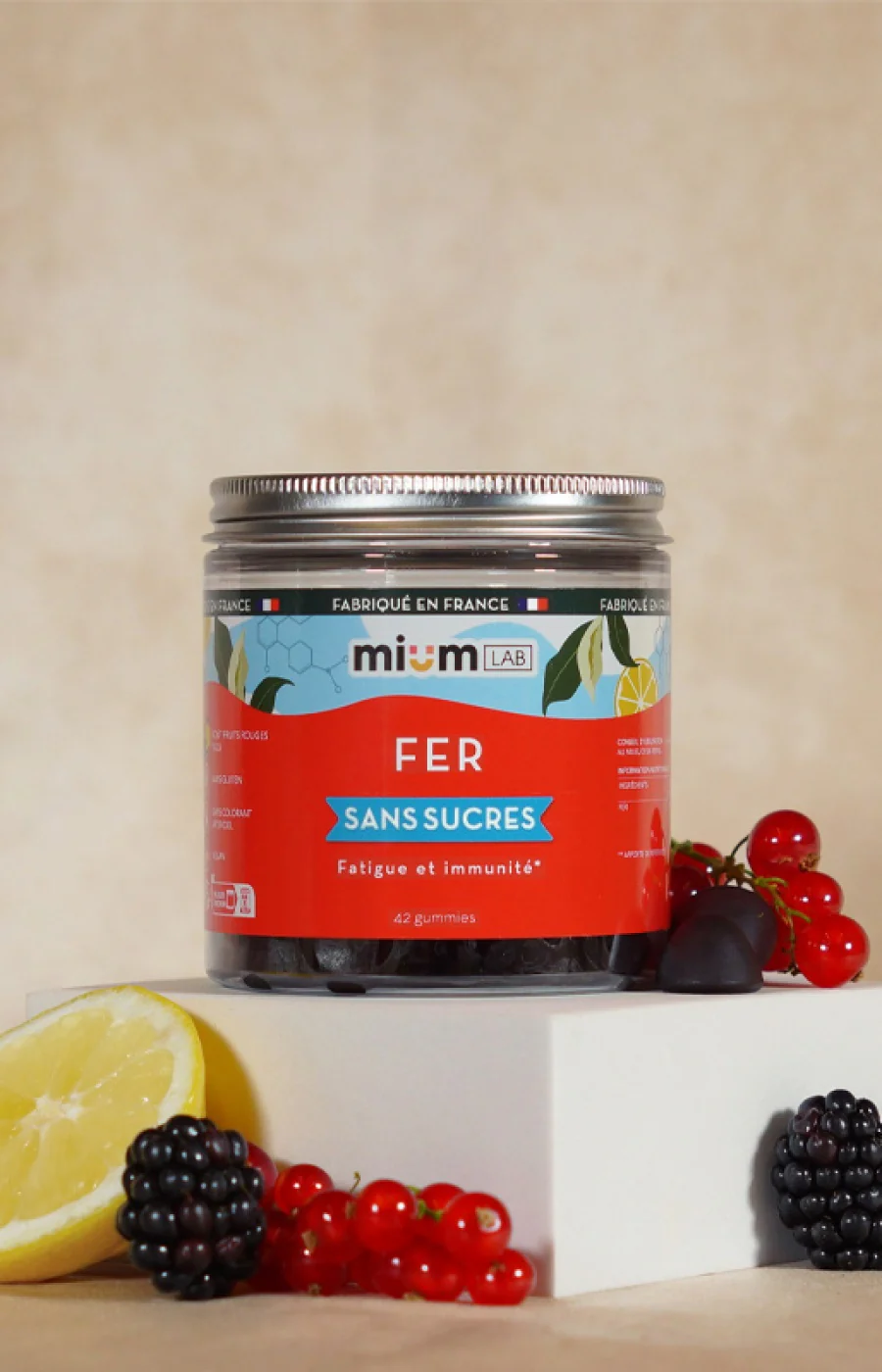 Cure gummies fer - Fatigue & immunité - Fruits rouges & yuzu - Sans sucres - 2 mois - Image 3