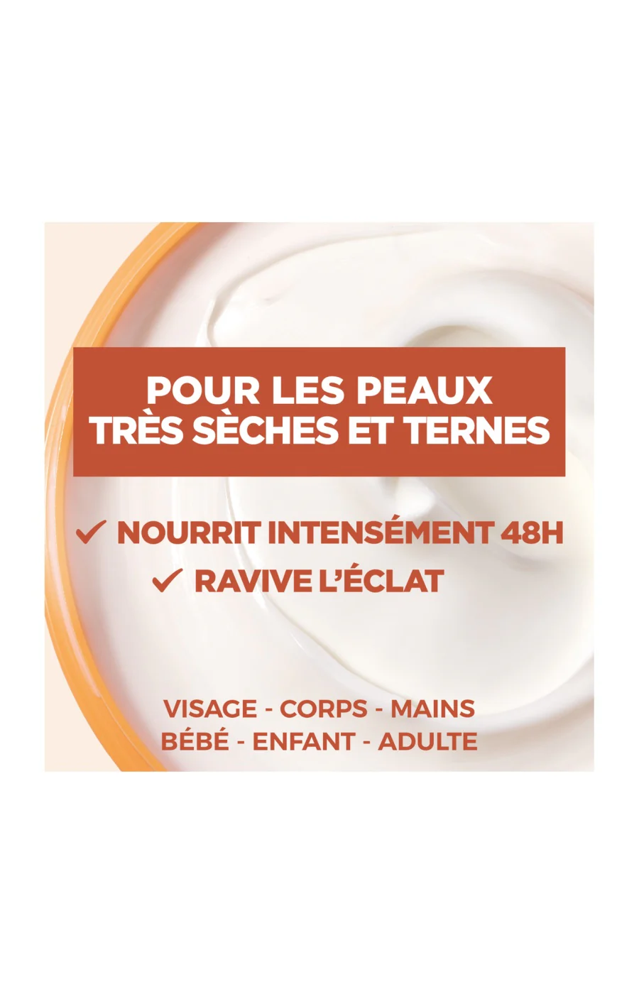 Crème nourrissante - Beurre de cacao & karité - Peaux très sèches & ternes - 400 ml - Image 5