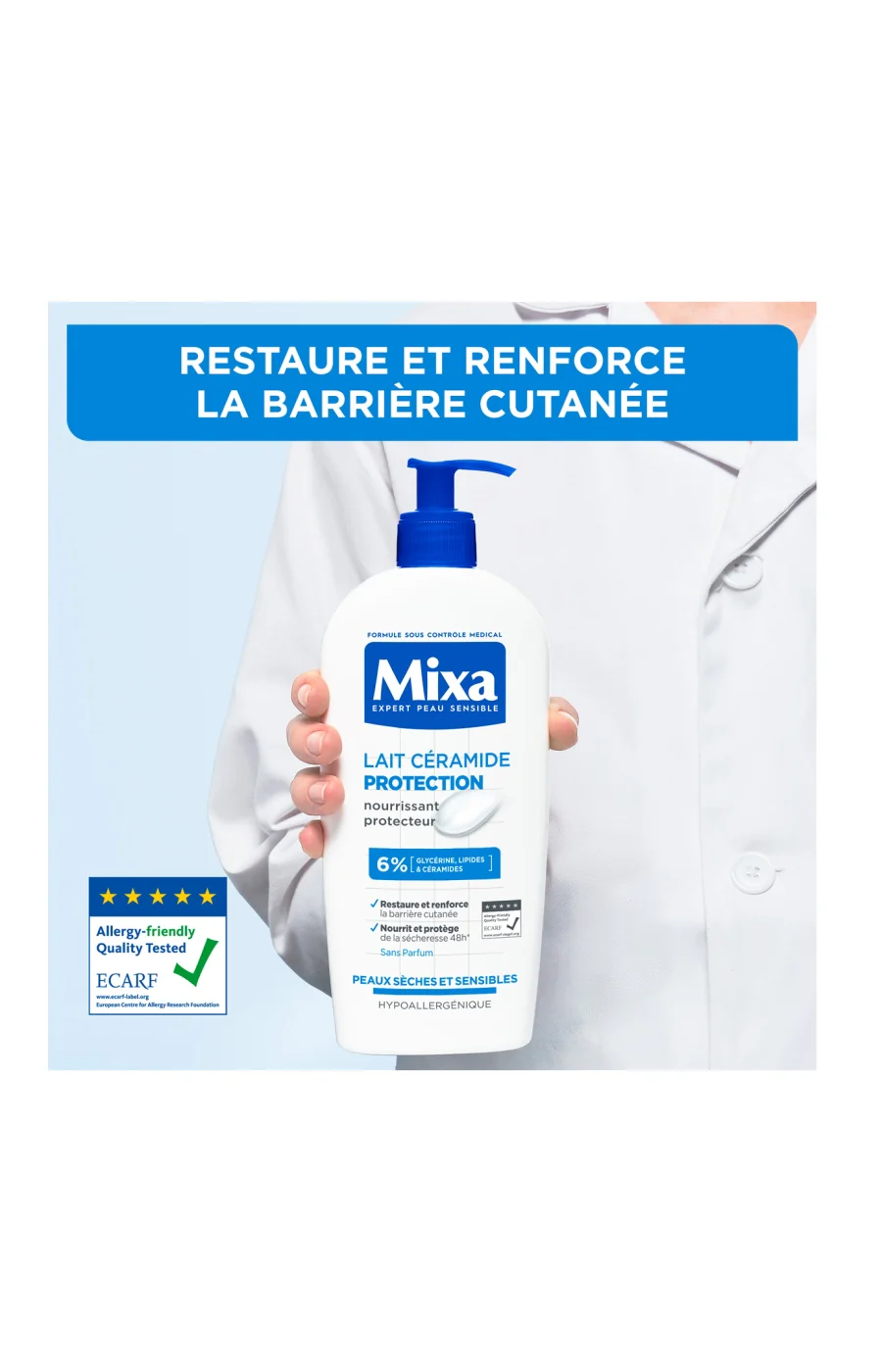 Lait nourrissant protecteur - Céramides & glycérine - Peaux sèches & sensibles - 400 ml - Image 4