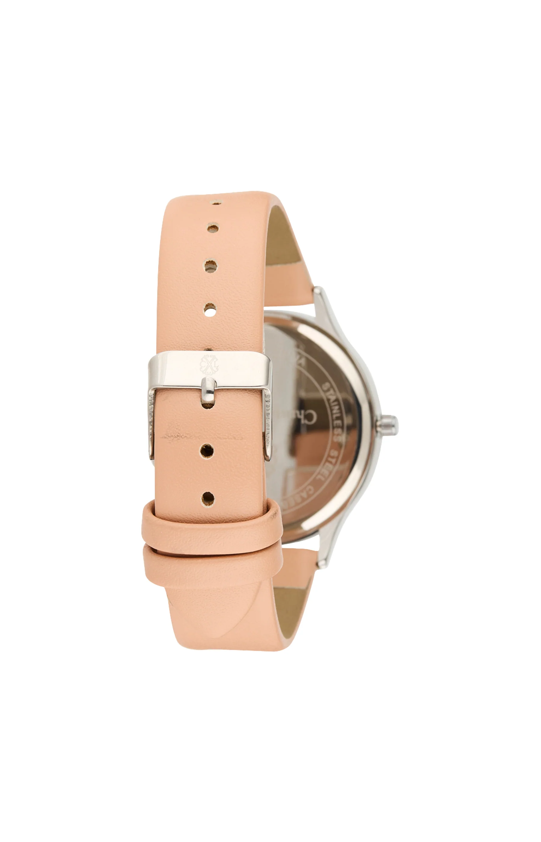 Montre à quartz en cuir synthétique - Rose et argenté - Image 2