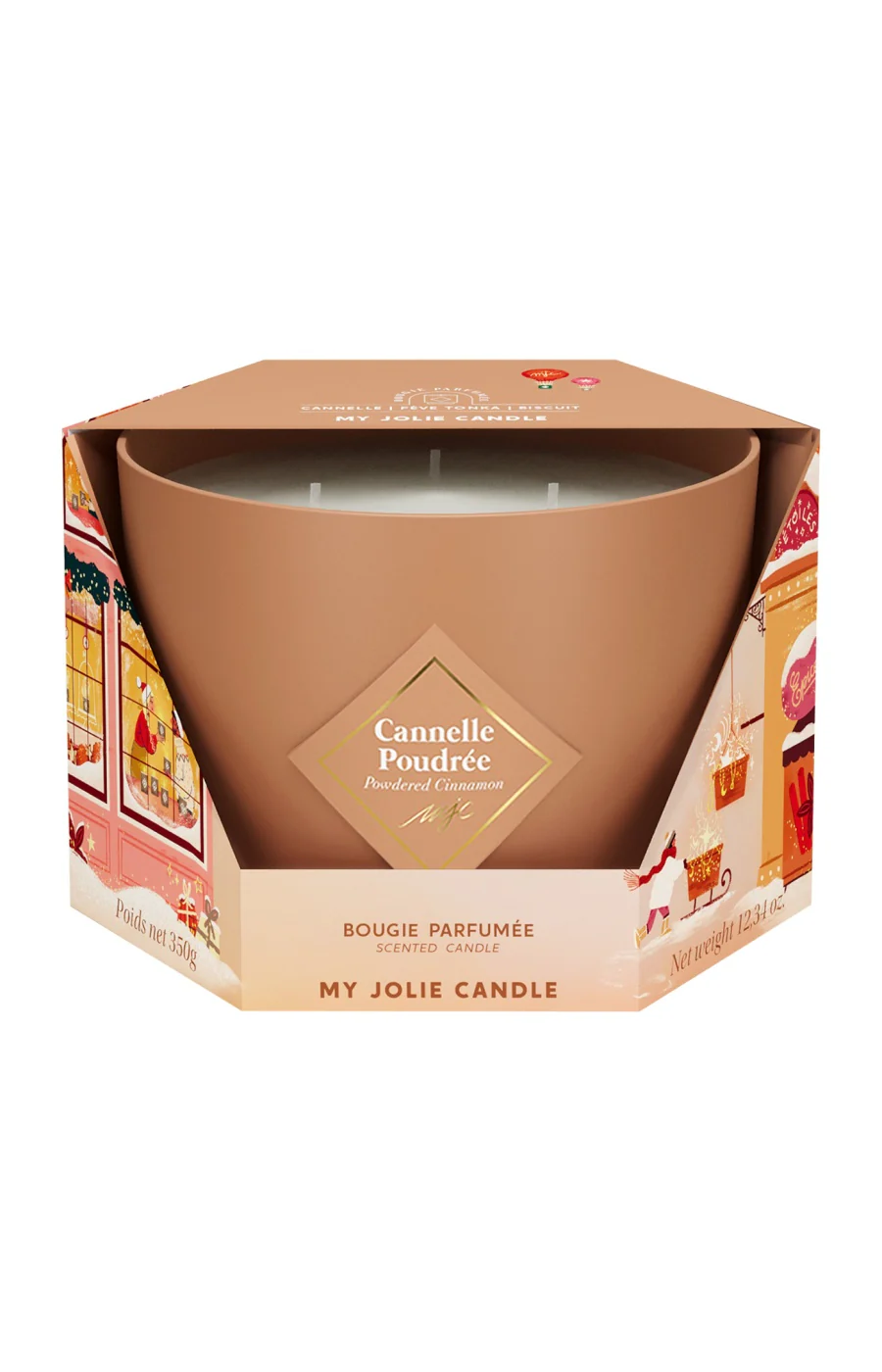 Bougie parfumée 3 mèches - Cannelle poudrée - 350 g