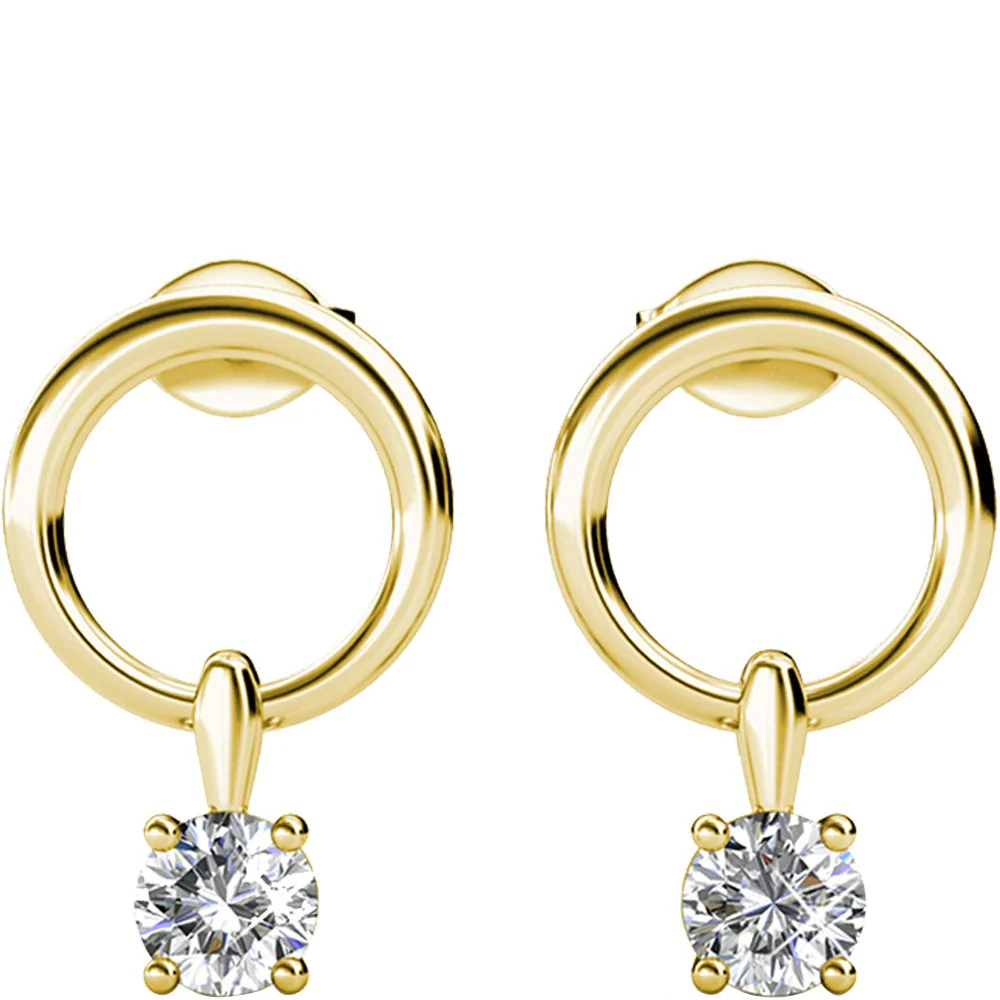 Boucles d'oreilles Octavia - Cristal blanc - Laiton plaqué or 18 k - Image 2