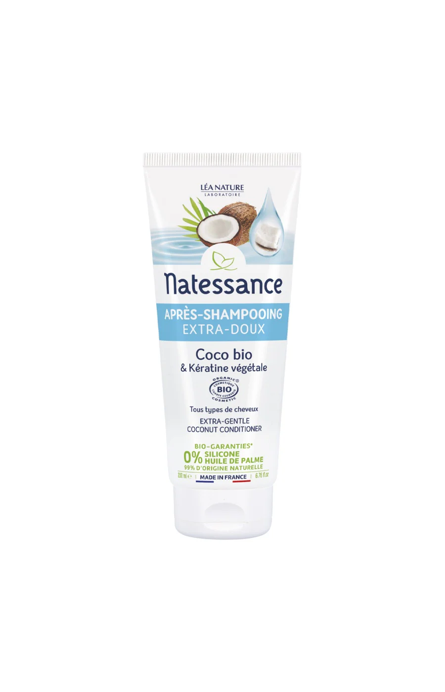 Après-shampoing extra-doux bio - Huile de coco - Cheveux normaux à ternes