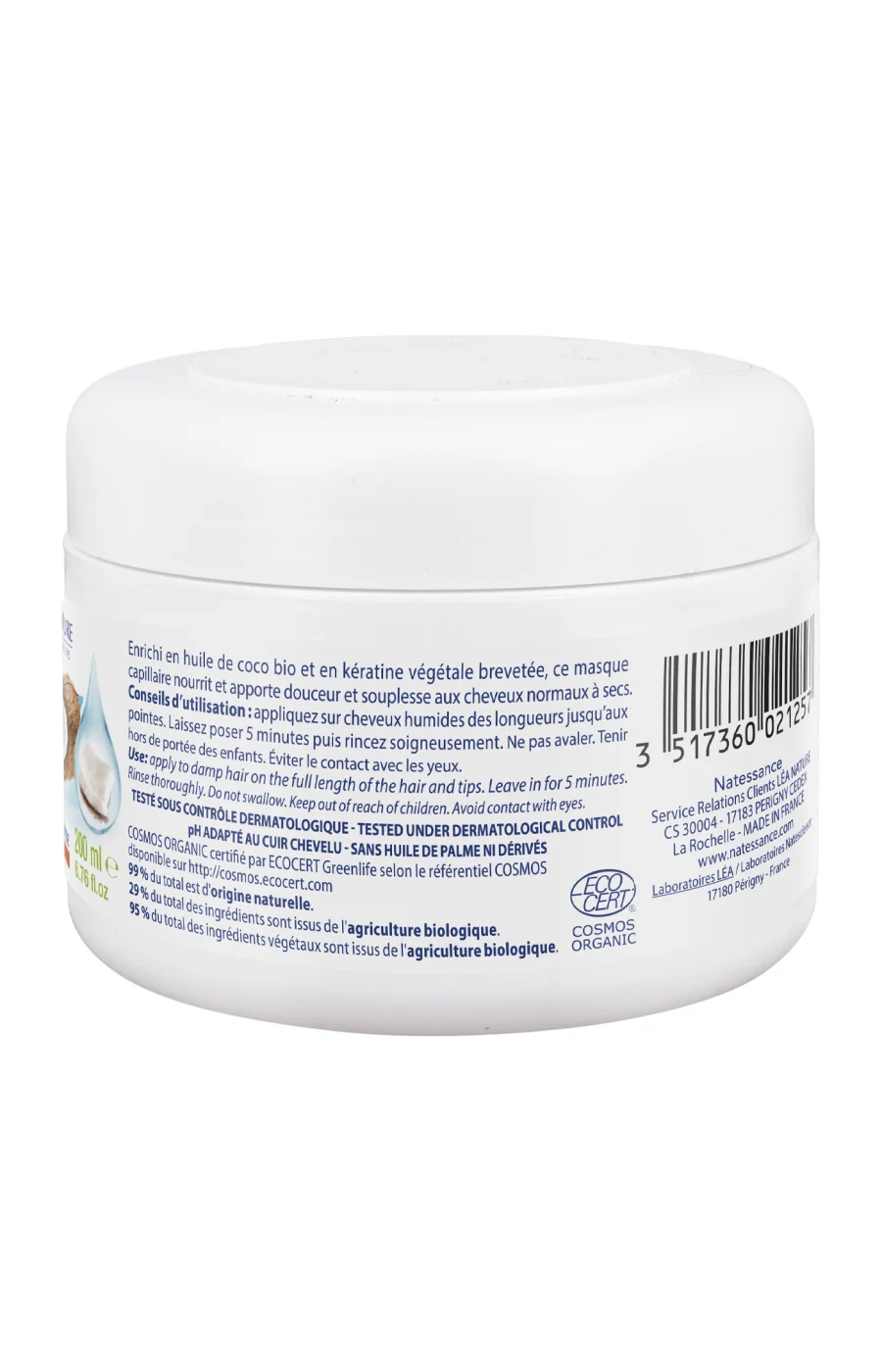 Masque extra-doux brillance bio - Huile de coco - Cheveux normaux à ternes - 200 ml - Image 2