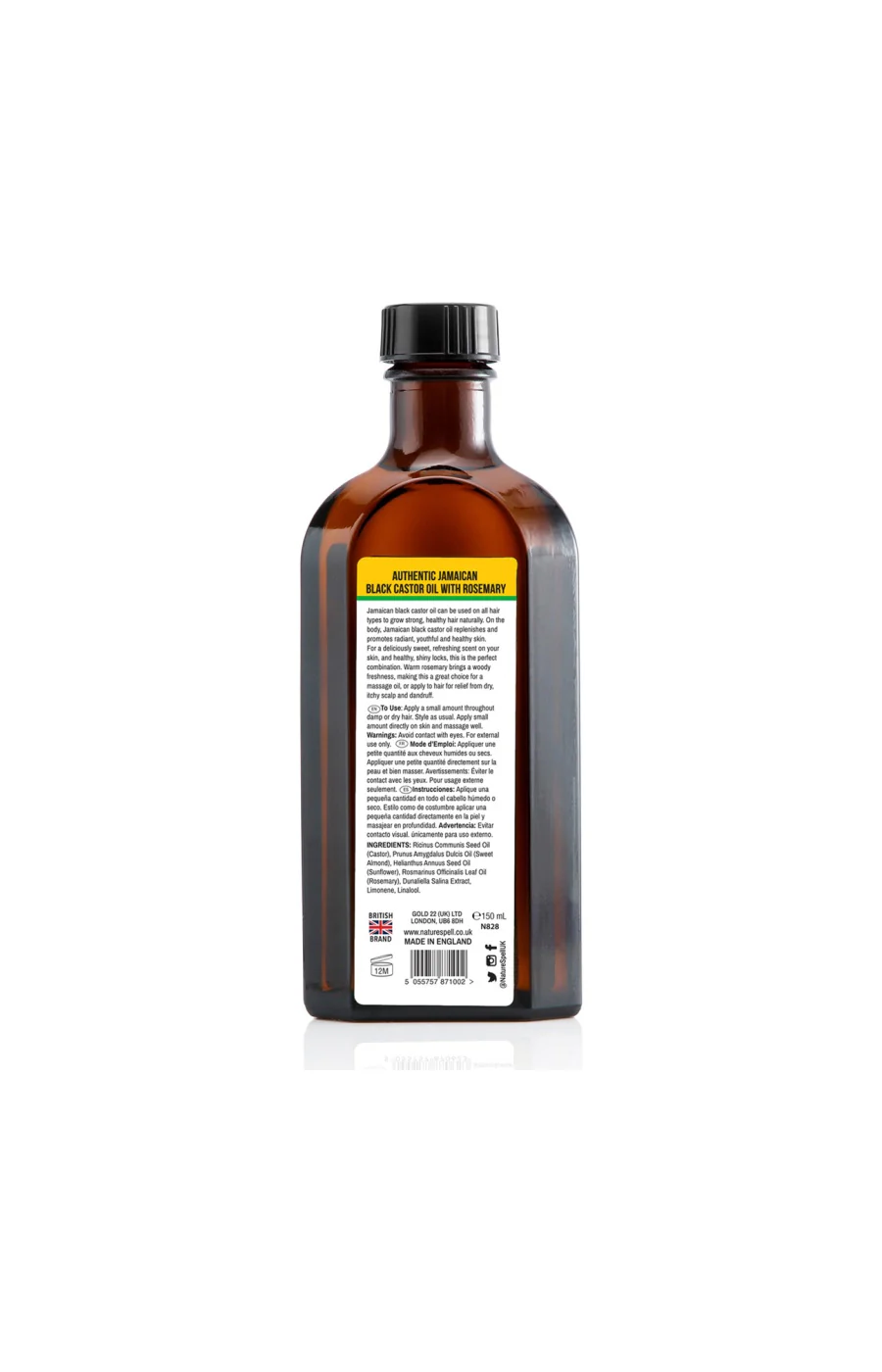 Huile ricin noir jamaïcain & romarin - Corps & cheveux - 150 ml - Image 2
