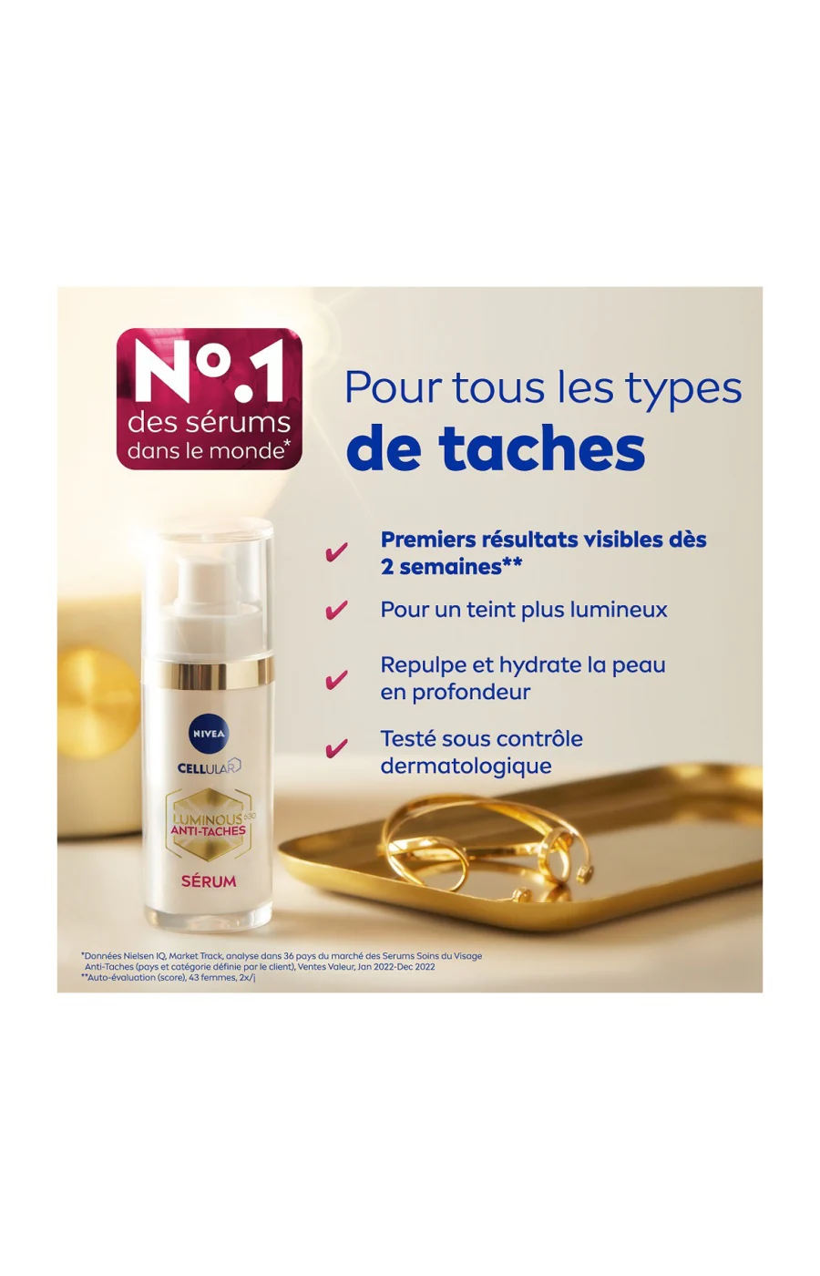 Sérum anti-tâches & anti-âge - Luminous - Acide hyaluronique - Visage - 30ml - Image 3