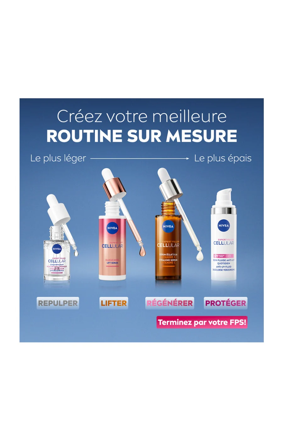 Soin fluide anti UV SPF 50+ - Cellular Expert Filler - Acide hyaluronique - Visage - 30 ml - Image 2
