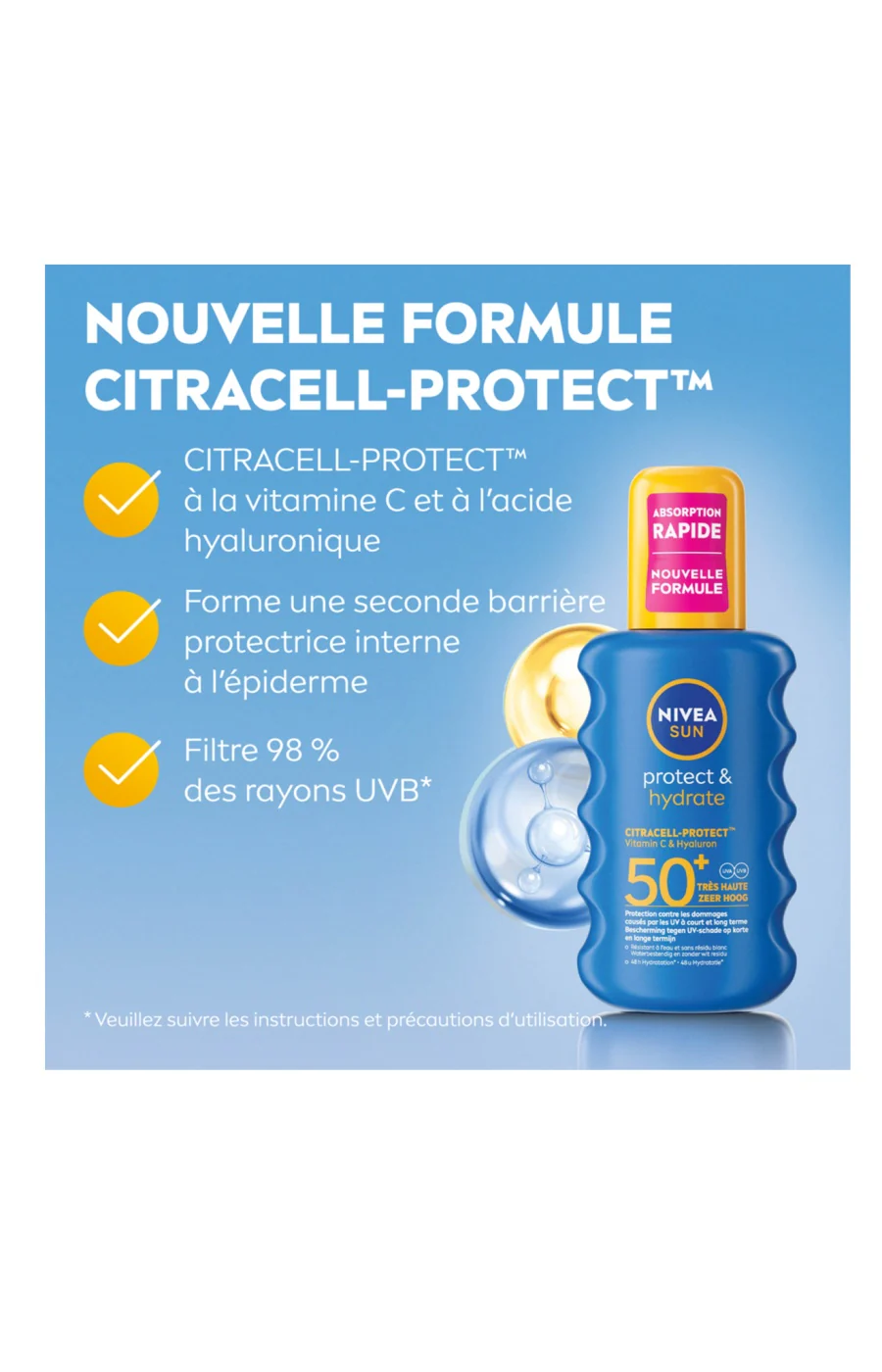 Spray solaire hydratante SPF 50+ - Protect & Hydrate  - Corps - 200 ml - Image 2
