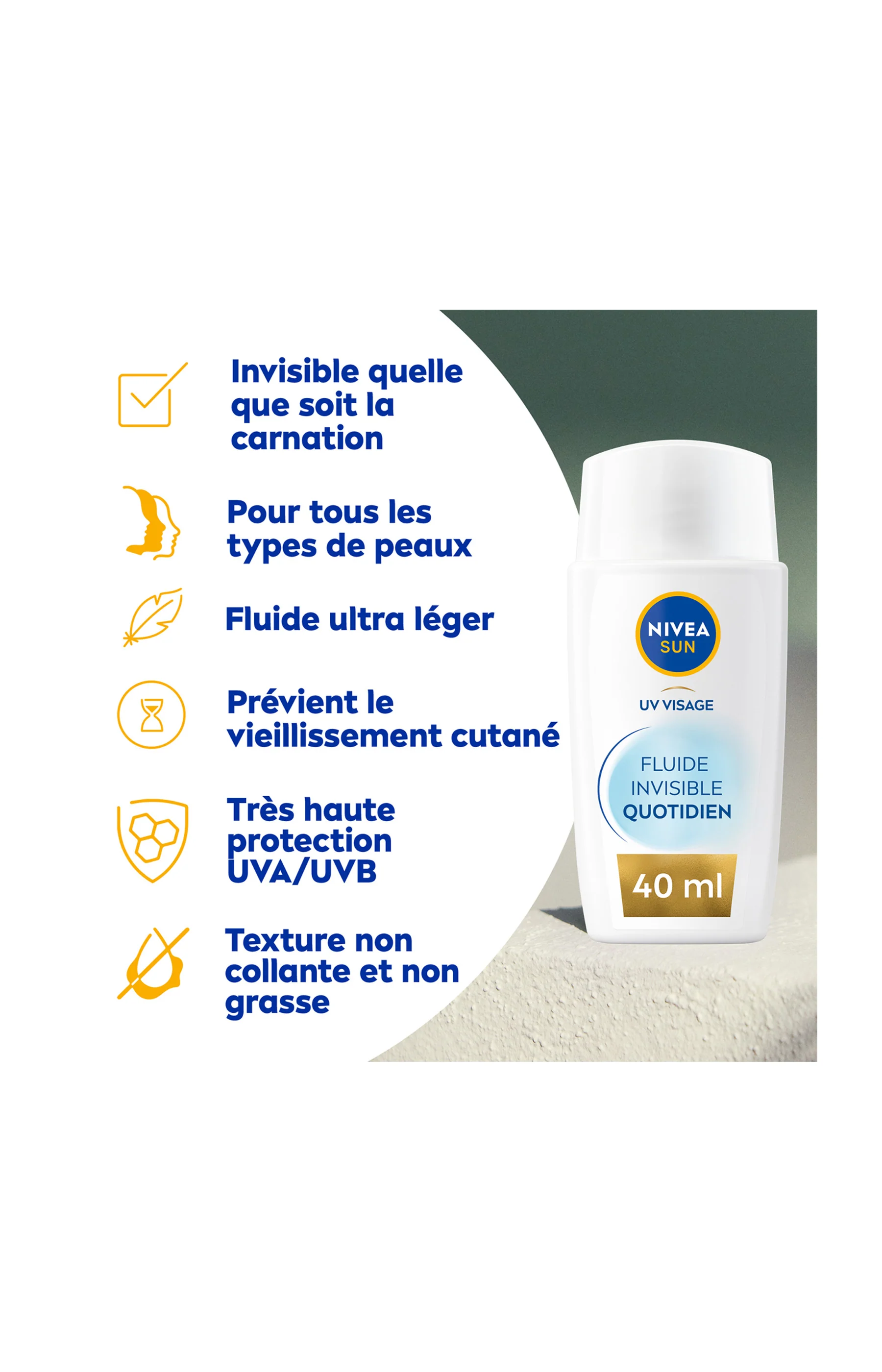 Fluide solaire invisible SPF 50+ - Visage - 40 ml - Image 5