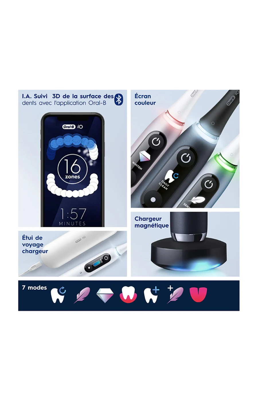 Brosse à dents électrique Bluetooth - iO9 Onyx Special - New edition - Noir - Image 5