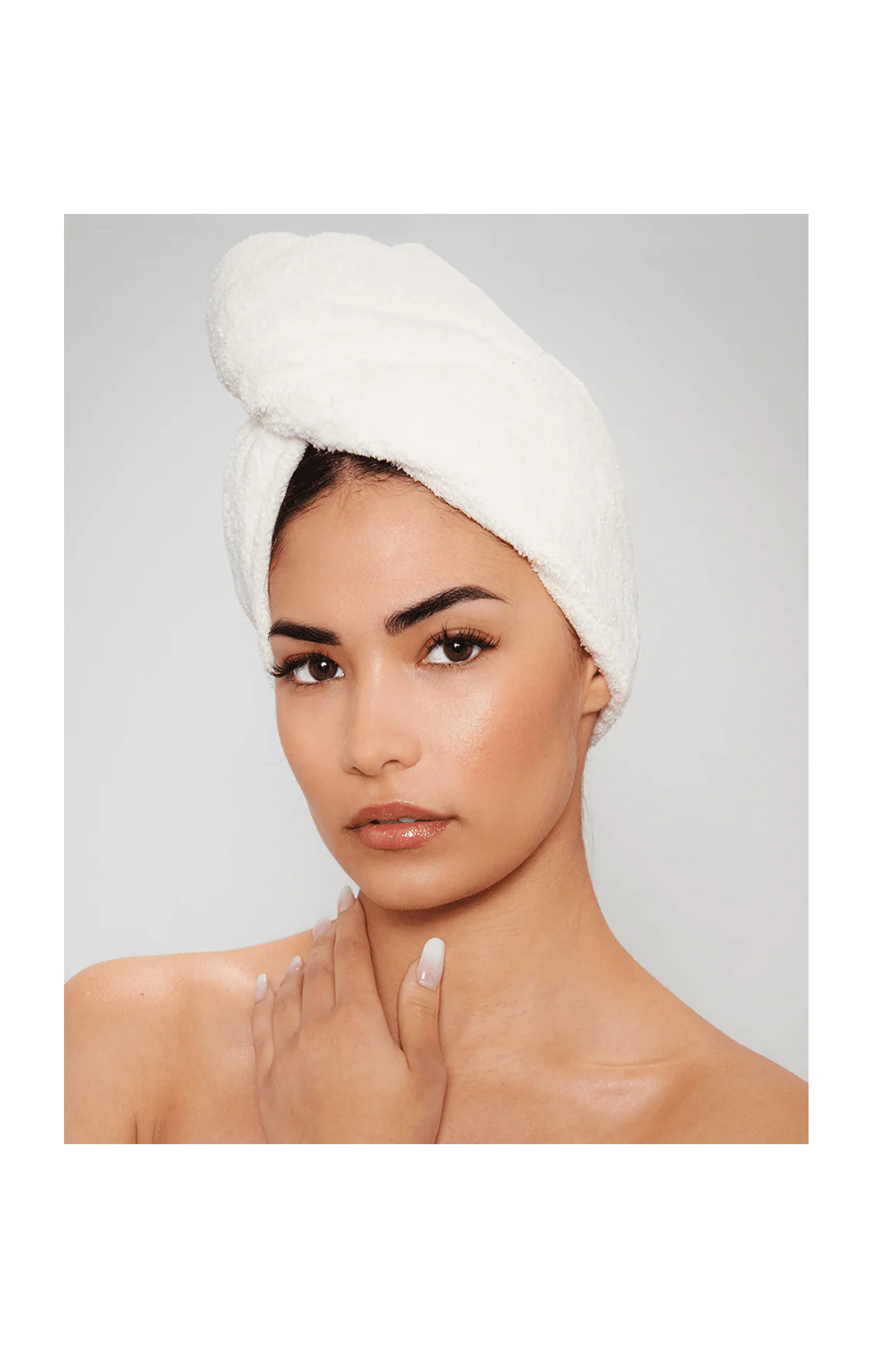 Duo de serviettes en microfibre – Cheveux - Blanc & rose - Image 3
