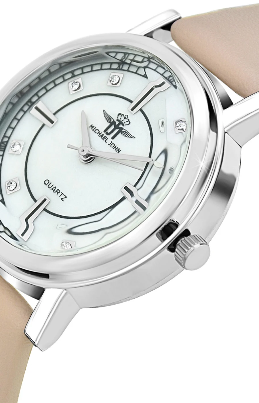 Montre - Laiton argenté & cristaux - 34 mm - Image 2