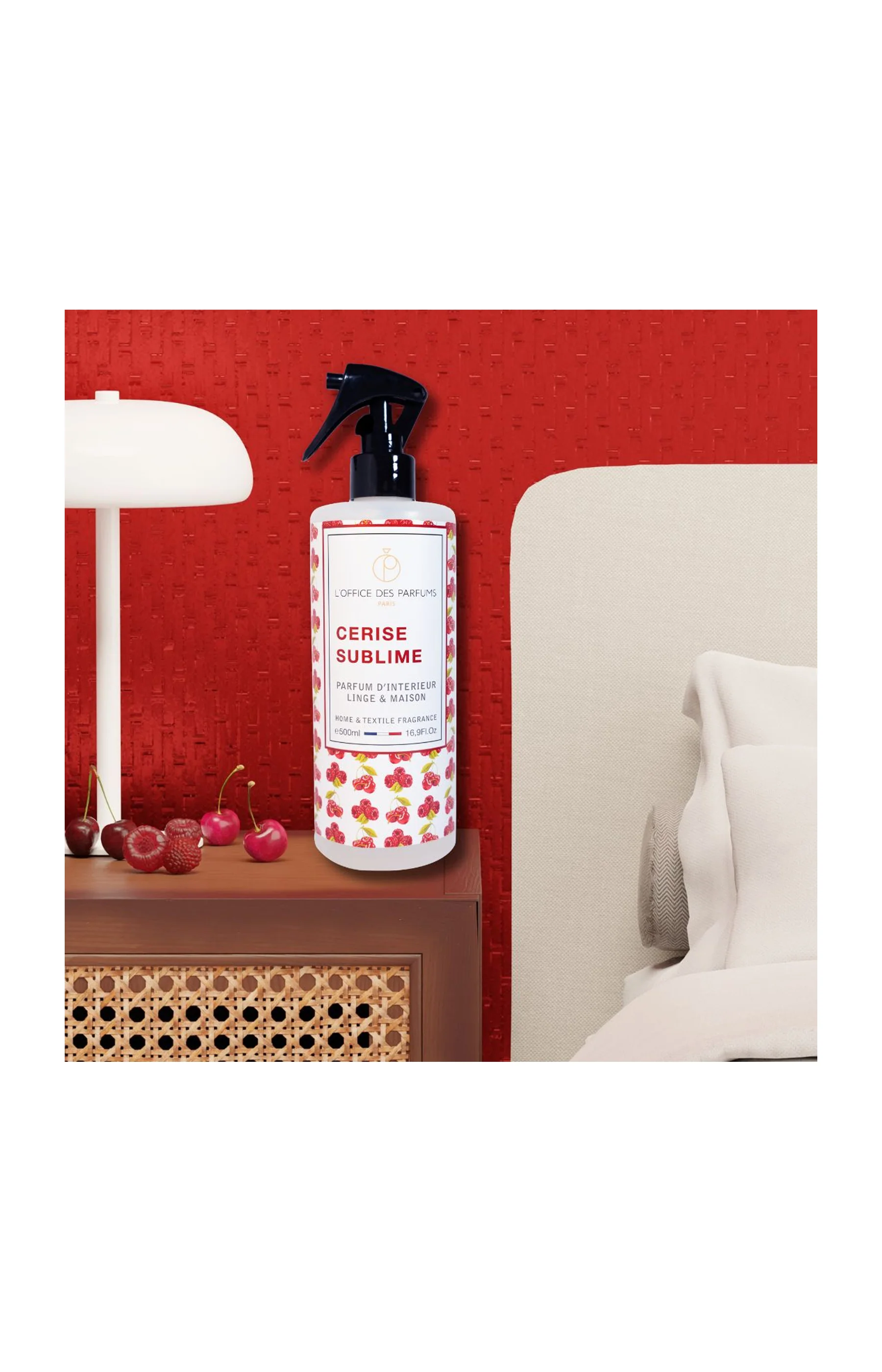 Parfum d'intérieur & de linge - Cerise Sublime - Litchi & bois ambré - 500 ml - Image 2
